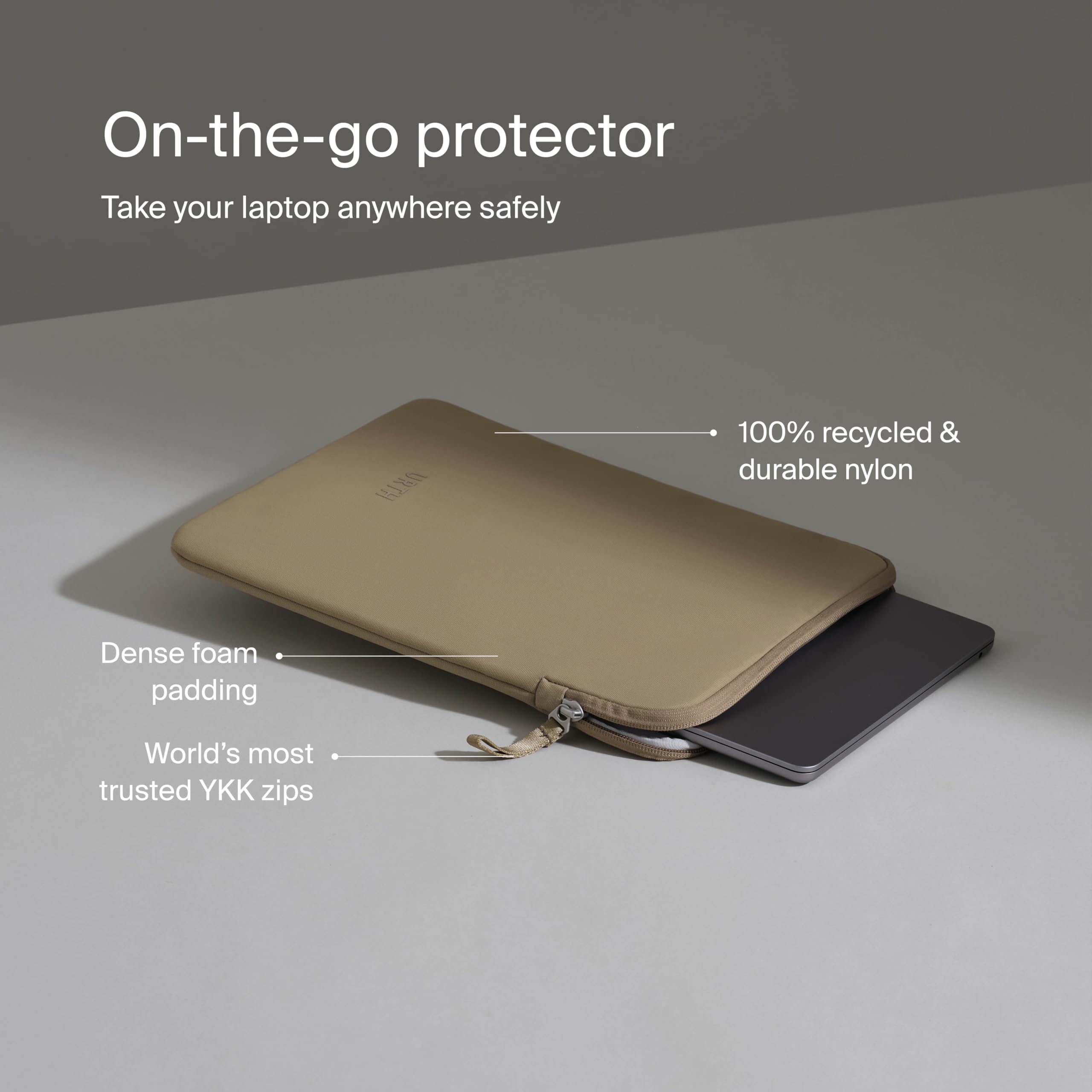 Urth Naos Laptop Sleeve - Padded, Water Resistant, Recycled Laptop Case Compatible with MacBook Air/Pro