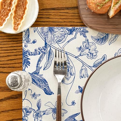 Miniatura 7 de Artoid Mode Juego de 6 manteles individuales de primavera con diseño de flores de hortensias, 12 x 18 pulgadas, para decoración de fiestas, cocina,