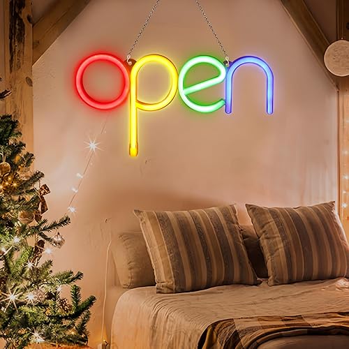 Miniatura 7 de Letrero LED abierto, 7 x 13.8 pulgadas, letreros abiertos para negocios, luz nocturna de neón abierta, decoración de pared, letreros abiertos LED