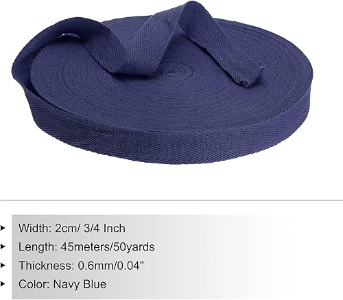 Vista 304 de PATIKIL Cinta de sarga de algodón de 3/4 pulgadas, 10 yardas, cinta de encuadernación al bies, cinta de espiga para costura, envoltura de regalos