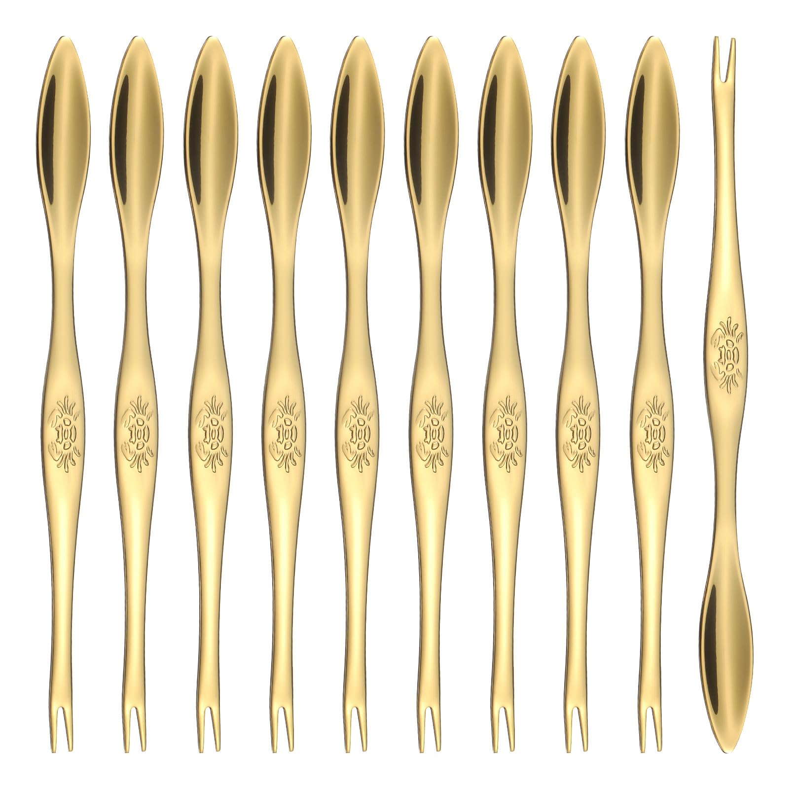 Fourchettes à crabe dorées en acier inoxydable pour sublimer vos tables de fête