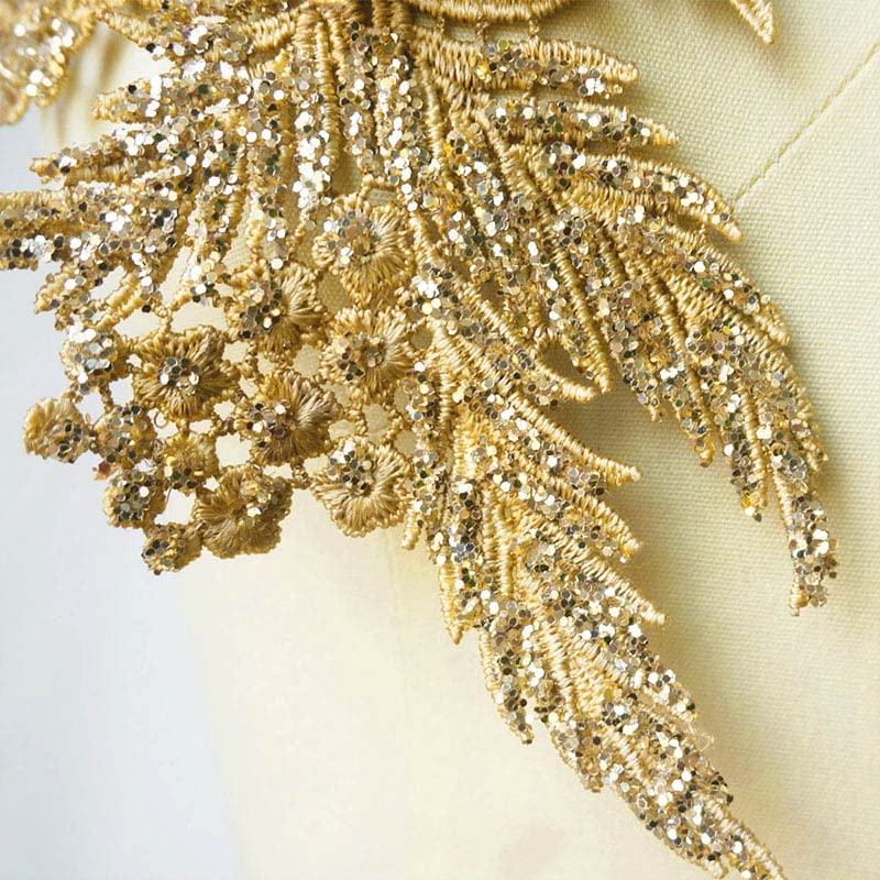 SUPERFINDINGS 2 Stück Pailletten Blumen Patches - Strass Applikationen Für DIY