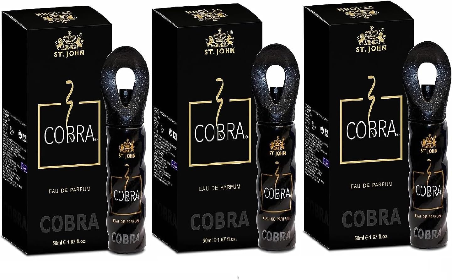 ST.JOHN Perfume For Men, Long Lasting Fragrance, Irresistible Scent, Fresh and Soothing Men Perfume, Eau De Parfum, COBRA Classic Perfume Body Spray 30ml (Pack of 3)