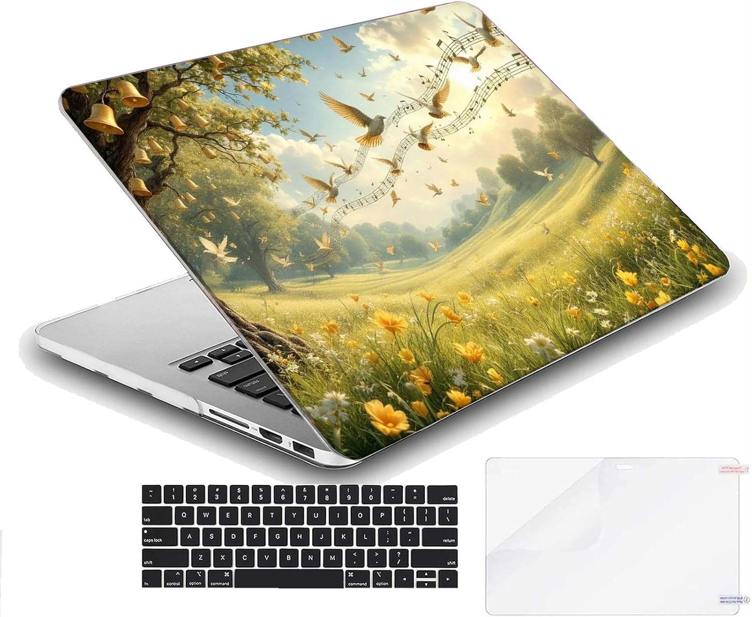 Compatible with MacBook Neo 13-inch, Hard Shell Case with Keyboard Cover and Screen Protector (A3404 A18 Pro chip, 2026 Release) - Music Note MC21370