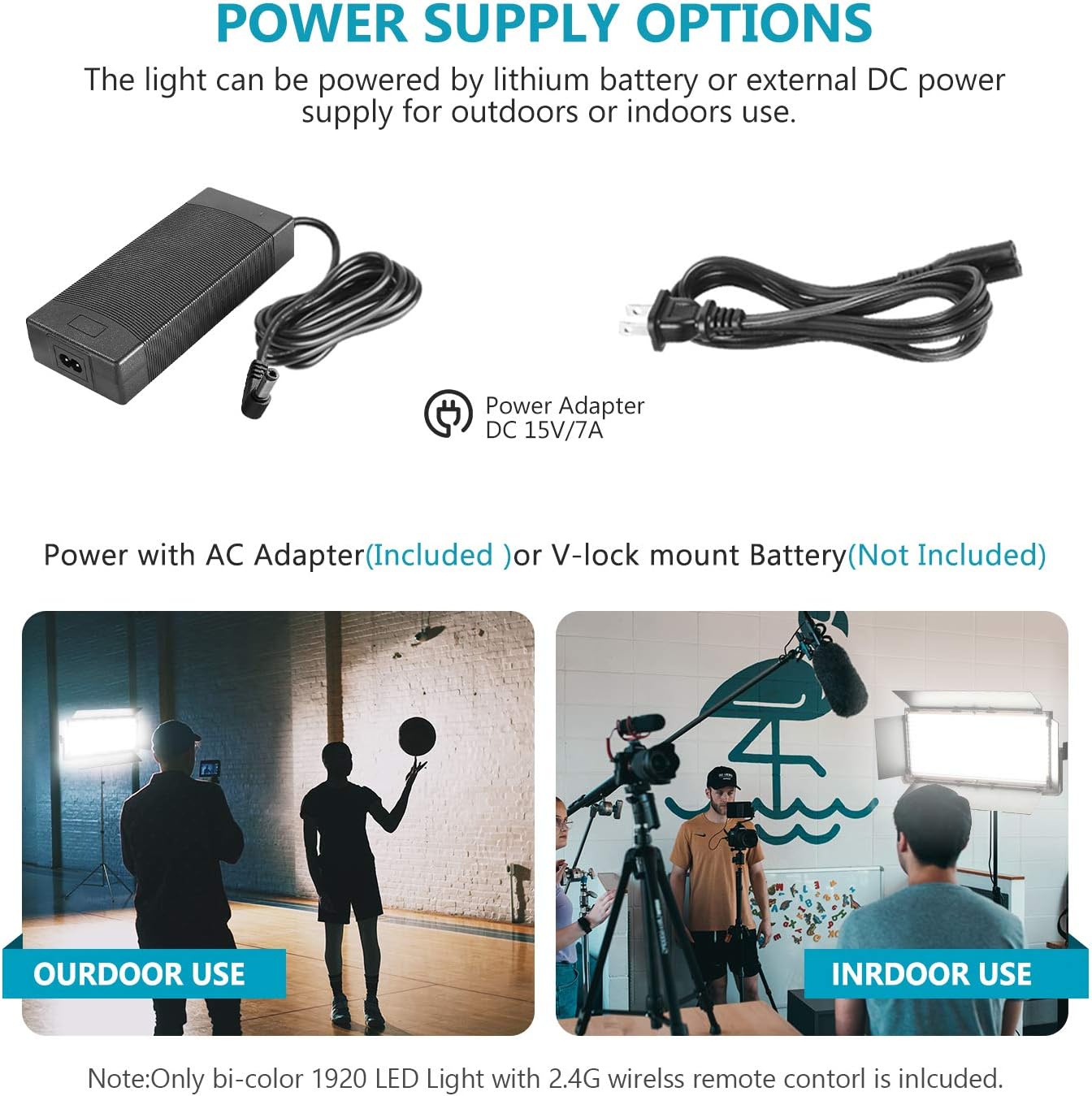 Neewer Advanced 2.4G 1904 LED Video Light, Dimmable Bi-Color LED Panel with LCD Screen, Barndoor and U-Bracket and 2.4G Wireless Remote for Portrait Product Photography, Studio Video Shooting