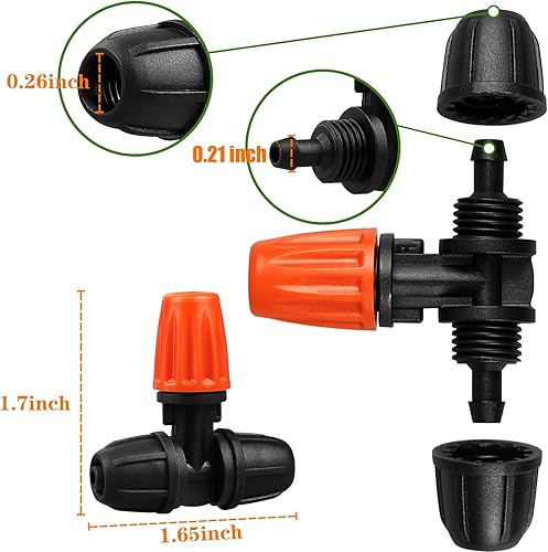 Miniatura 10 de JAYEE 50 piezas de accesorios de tubo de goteo de 14 de pulgada, cierre de extremo de púas de riego por goteo de 14 de pulgada para sistemas de