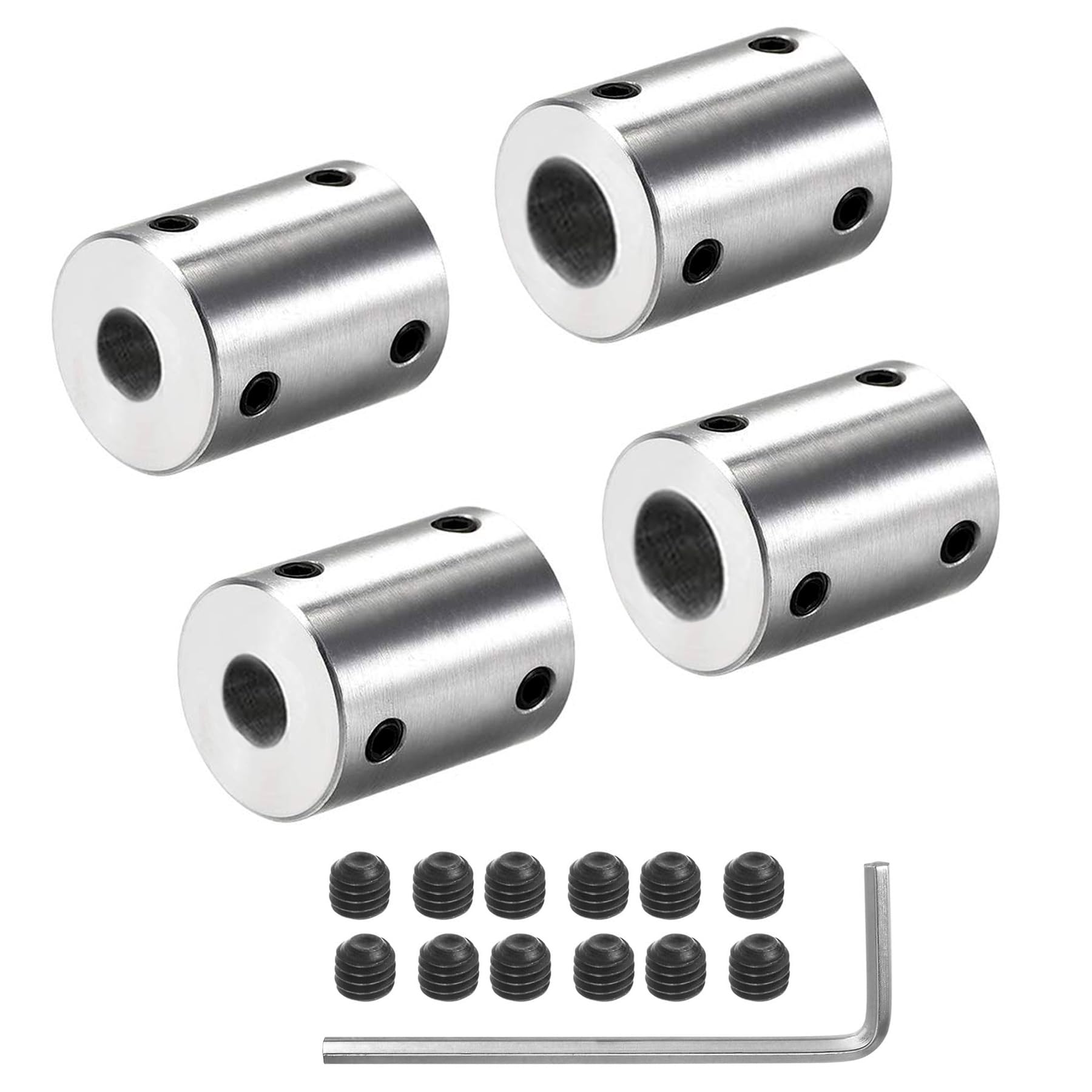 4Pcs 8mm to 10mm Rigid Motor Shaft Coupling Coupler Sleeve Coupling Adapter for 3D Printers RC Motor Accessories