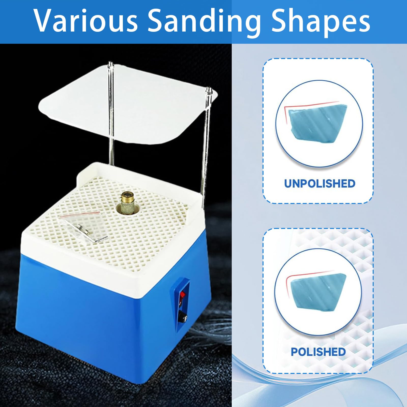 Amoladora De Vidrio PortáTil De 65 W, 4200 R/Pm MáQuina Pulidora Con Placa Deflectora Para Vidrio Y CeráMica Sistema AutomáTico De Agua