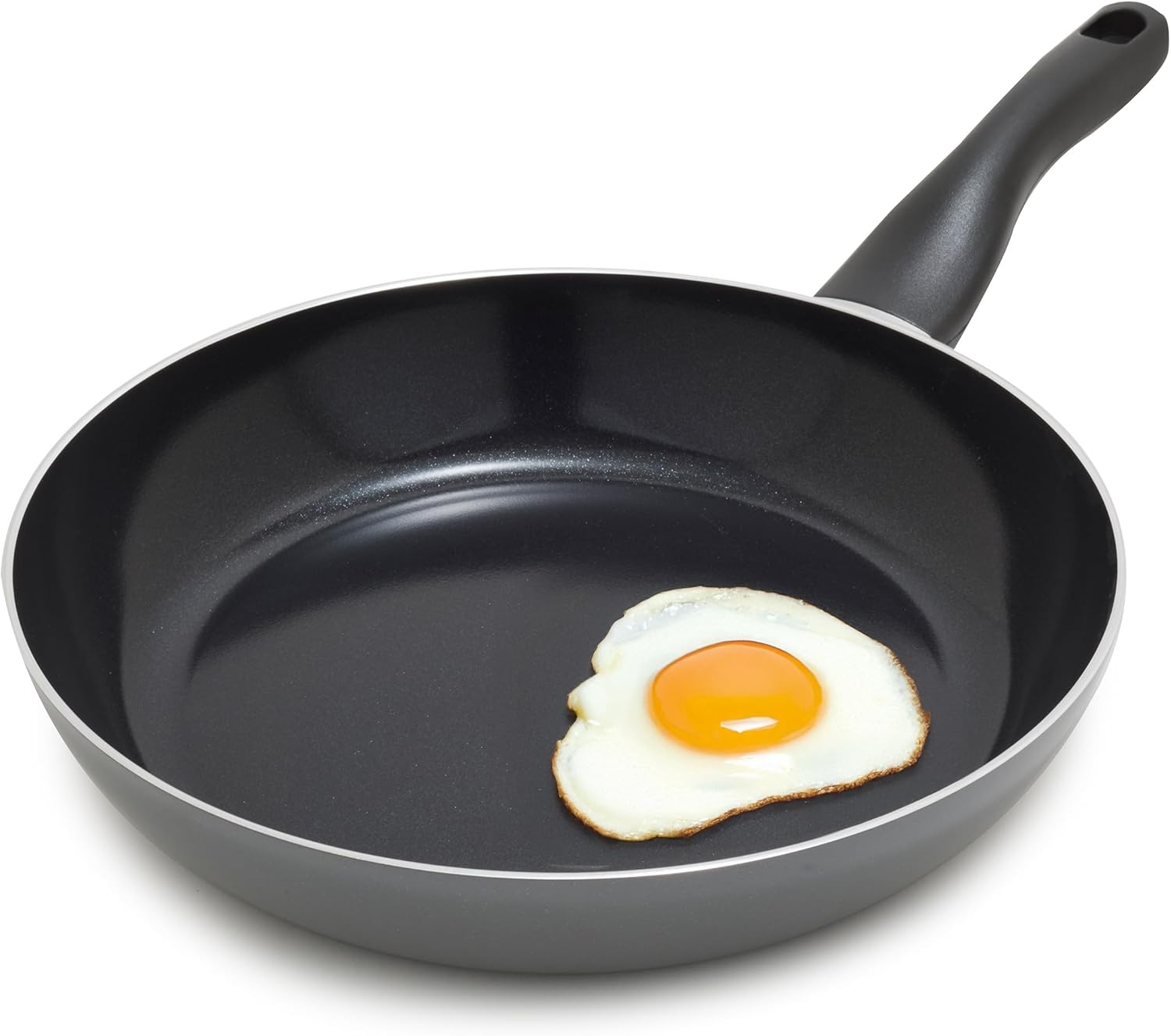 Deco 11” Nonstick Frying Pan Skillet, Made in Italy, Diamond Ceramic PFAS-Free, Dishwasher & Metal Utensil Safe, Durable Gloss Enamel Finish, Stay-Cool Handle, High Walls-Extra Room, Gray 11" Frying Pan Skillet Gray