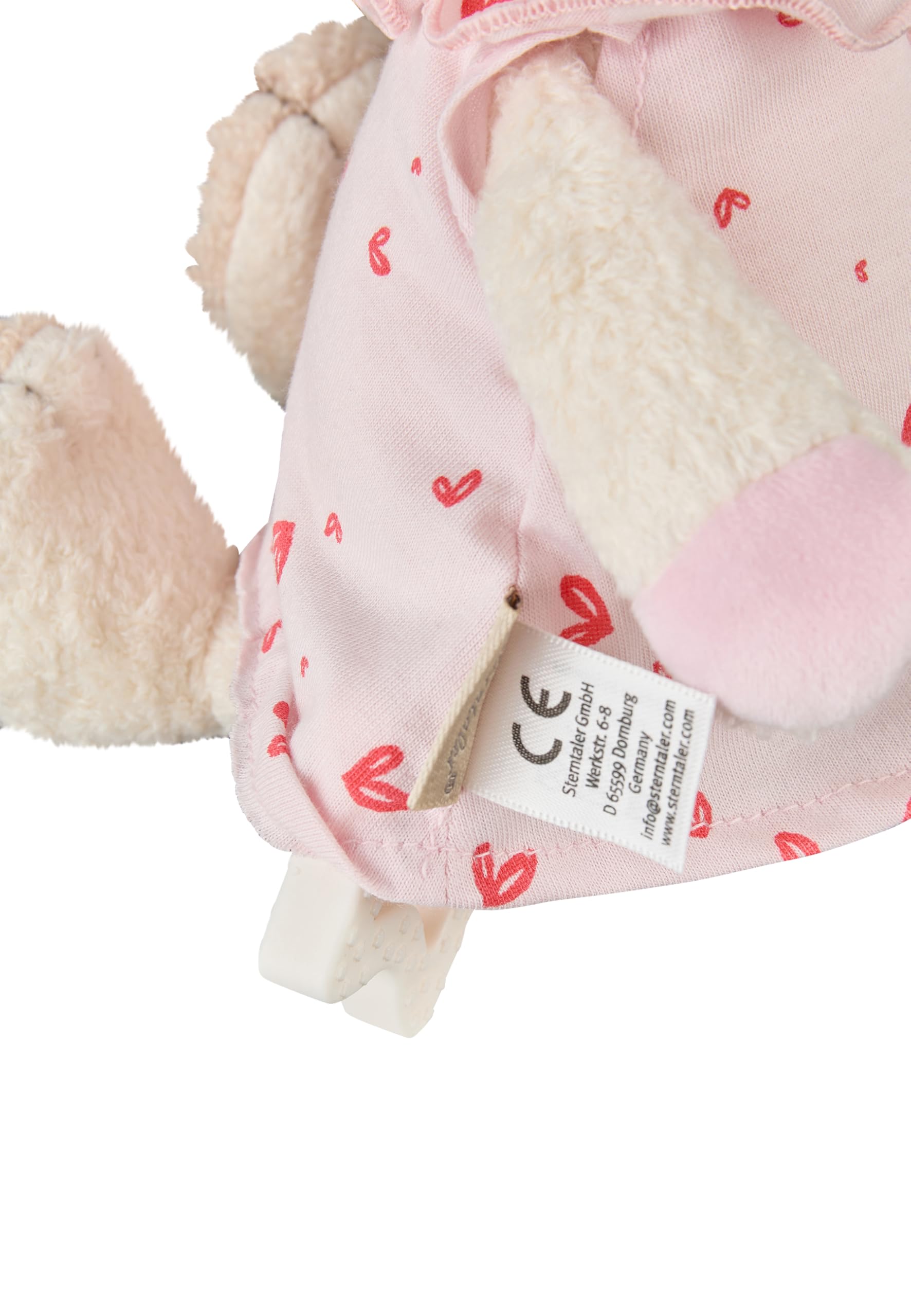Sterntaler Spieluhr M Bär Betty, Kinder- und Babyspielzeug, kuschliger Flausch und bedrucktes Jersey, herausnehmbares Spielwerk, Sternengriff, Melodie: Brahms Wiegelied, 24×20×9 cm, cremeweiß
