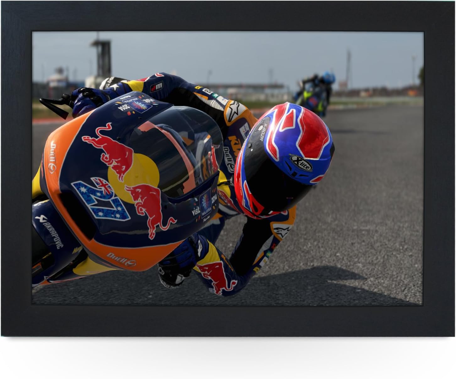 Portable Lap Desk Tray (Moto GP) Handmade Wooden Frame, Beanbag Cushioned Bottom | Computers, Laptops, Meals, Food | L0063 Black