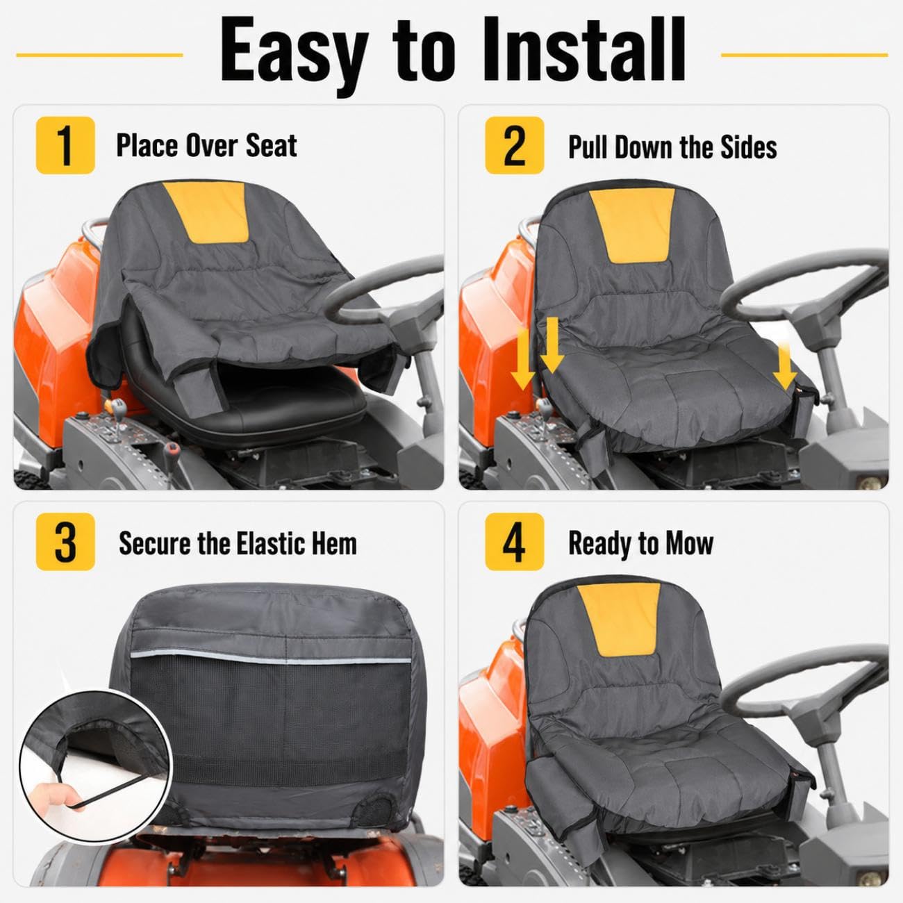 Funda de Asiento Cortacésped para Simplicity ZT2000 27/46 2011-2011 | Cubierta del Tractor Jardín Funda Protectora Asiento Tractore y Cortacésped de Equitación Exterior Impermeable Resistente