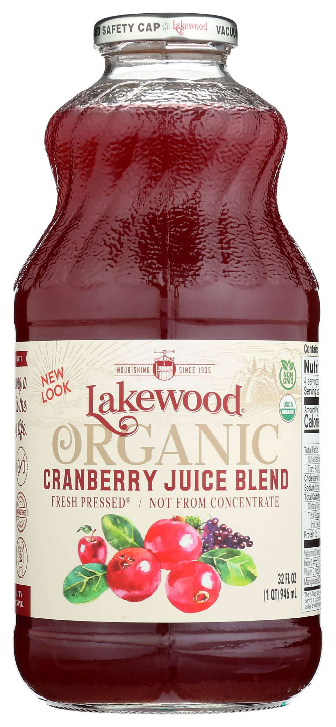 LAKEWOOD JUICE CRANBERRY BLEND ORG 32FO