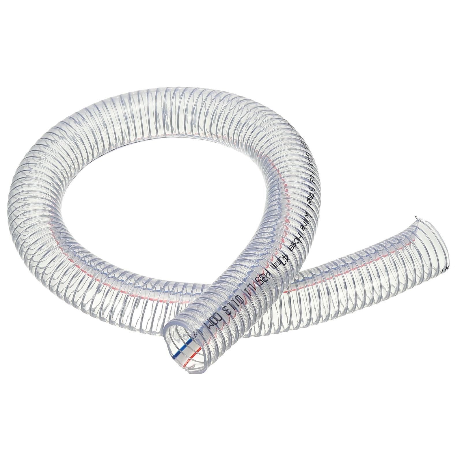PATIKIL Manguera Reforzada Con Alambre De 1-9/16" / 40mm Diámetro Interno 1 Metro Tubo De Succión De PVC Vinilo Resistente A Alta Presión Y Productos Químicos Para Agua Transparente