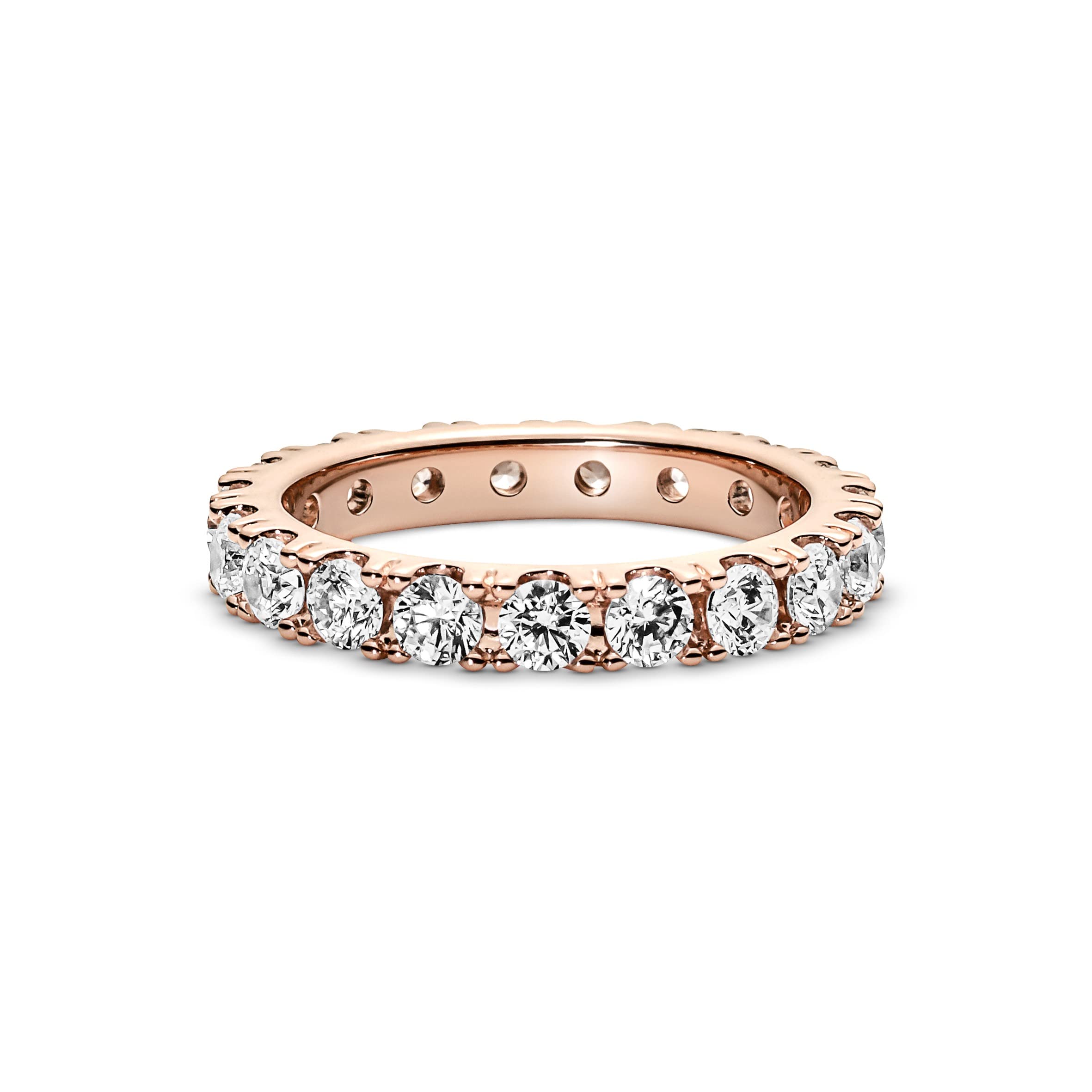 PANDORA Timeless - Anello Eternity fascia scintillante, placcato in oro rosa 14k, con pietre di zirconia cubica incolori