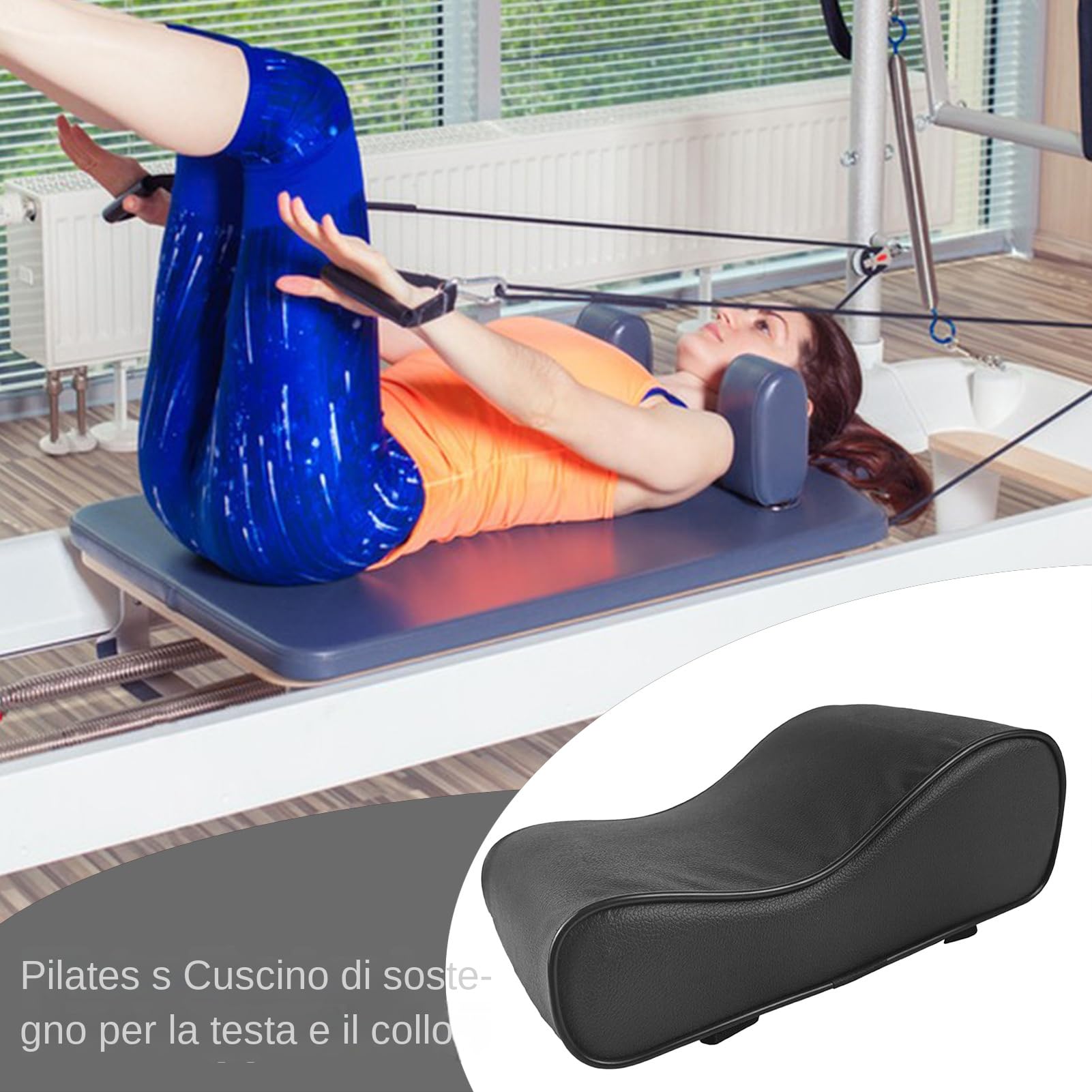 Cuscino Pilates per Testa e Collo - Poggiatesta Pilates in Pelle PU | Cuscino Reformer Multifunzionale per Allenamento Fitness, Yoga, Stretching | Accessorio Pilațes Pêr Uomo Donna Casa Palestra