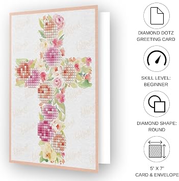 DIAMOND DOTZ Blessings Diamond Art Cards, Handmade Diamond Painting Cards Kit, Handmade Greeting Cards Kits for Thank You Notes and Special Occasions