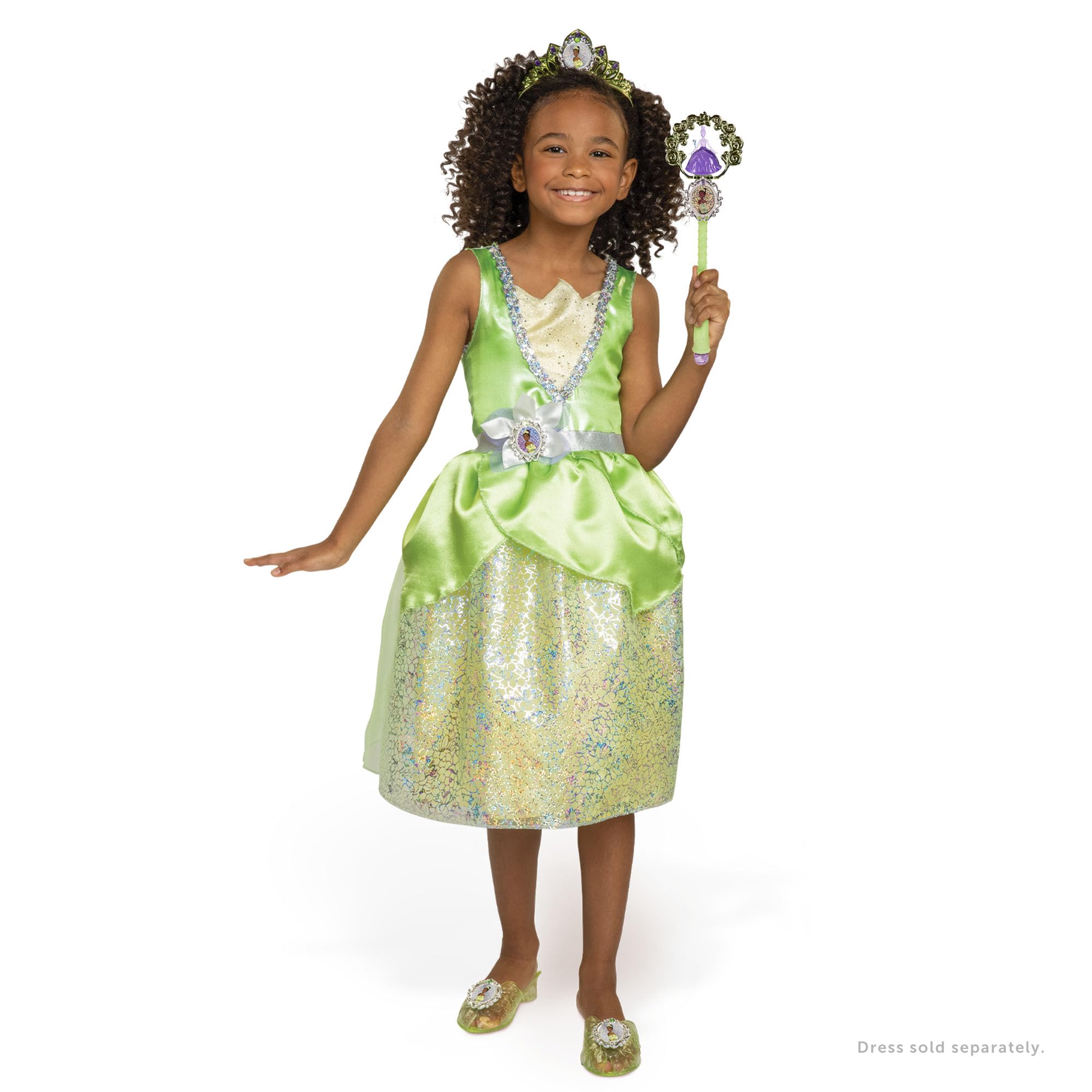 Amazon.com: Disney Princess Dress Up Accessory Set Tiana Tiara, Shoes, Wand  and Comb Set for Little Girls Role Play Time Costume Toys for 3-6 Years :  Clothing, Shoes & Jewelry