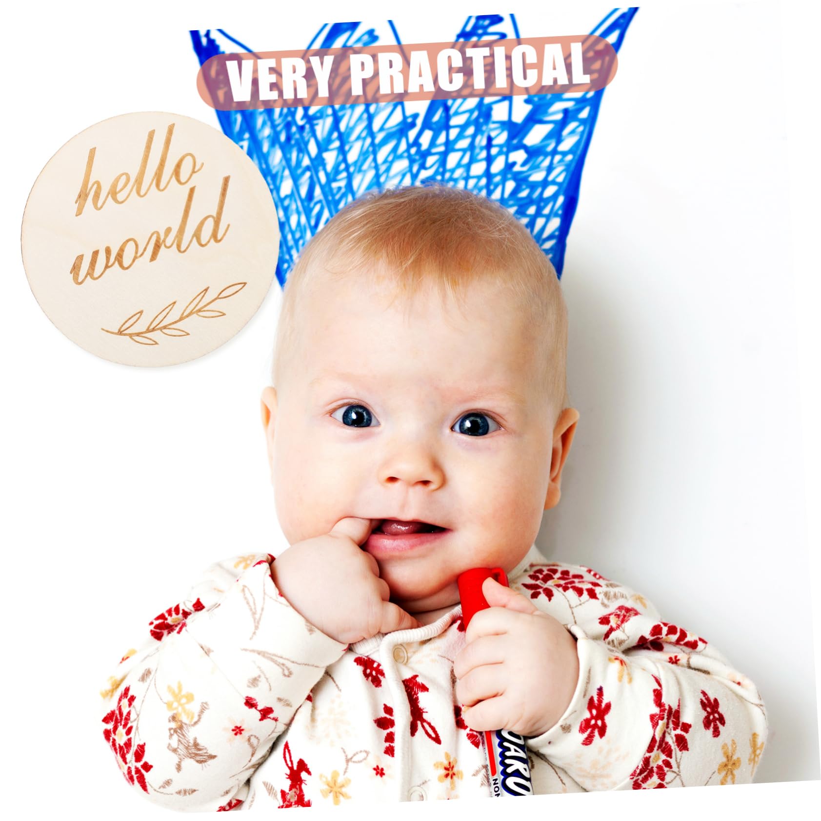 ERINGOGO Birth Announcement Wooden Sign Name Plaque Name Sign for Photos Shower Nursery Decor