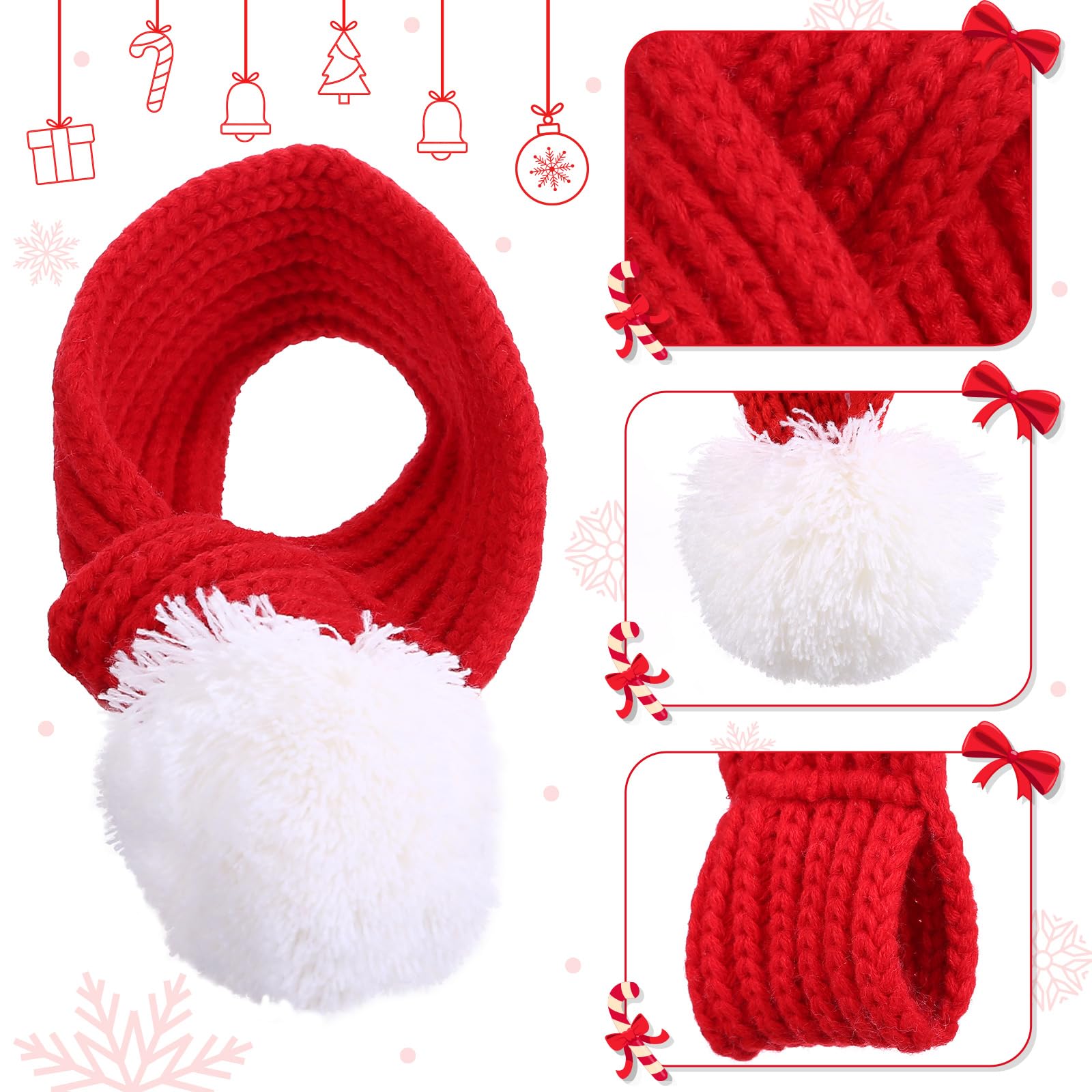 Naler Christmas Pet Santa Red Scarf - Accessories for Cats Dogs & Other Pets - Christmas Party Favor Supplies - Image 4