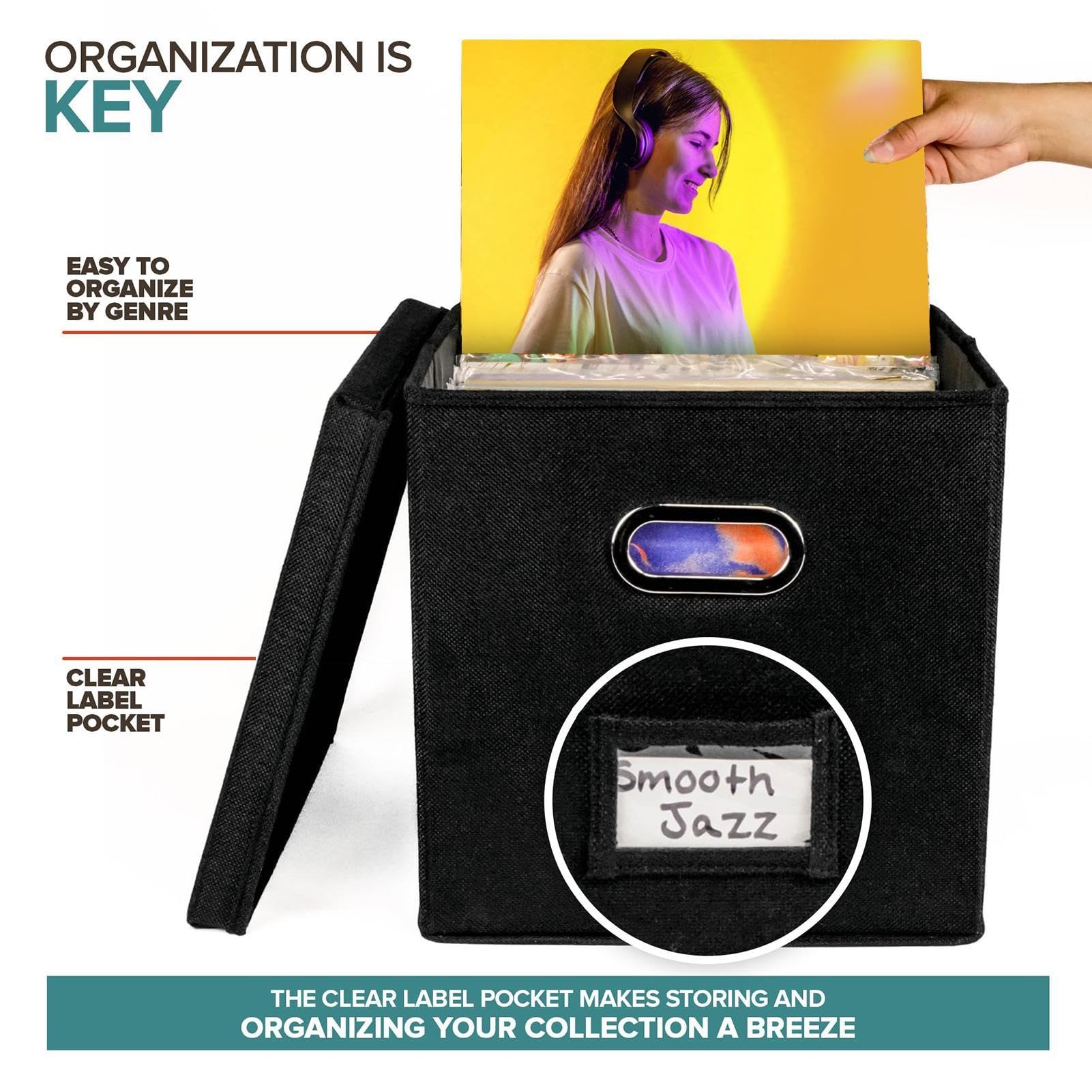 Portadischi In Vinile Per Pulizia E Asciugatura - Contiene 30 Dischi, Materiale ABS