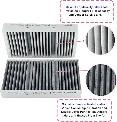 Miniatura 3 de MSISIPIRI Filtro de aire de cabina para Mercedes-Benz ML350, ML400, GL450, GL550, GL350, GLS450, GLS550, ML550, GL63 AMG, ML63 AMG, GLS63 AMG,