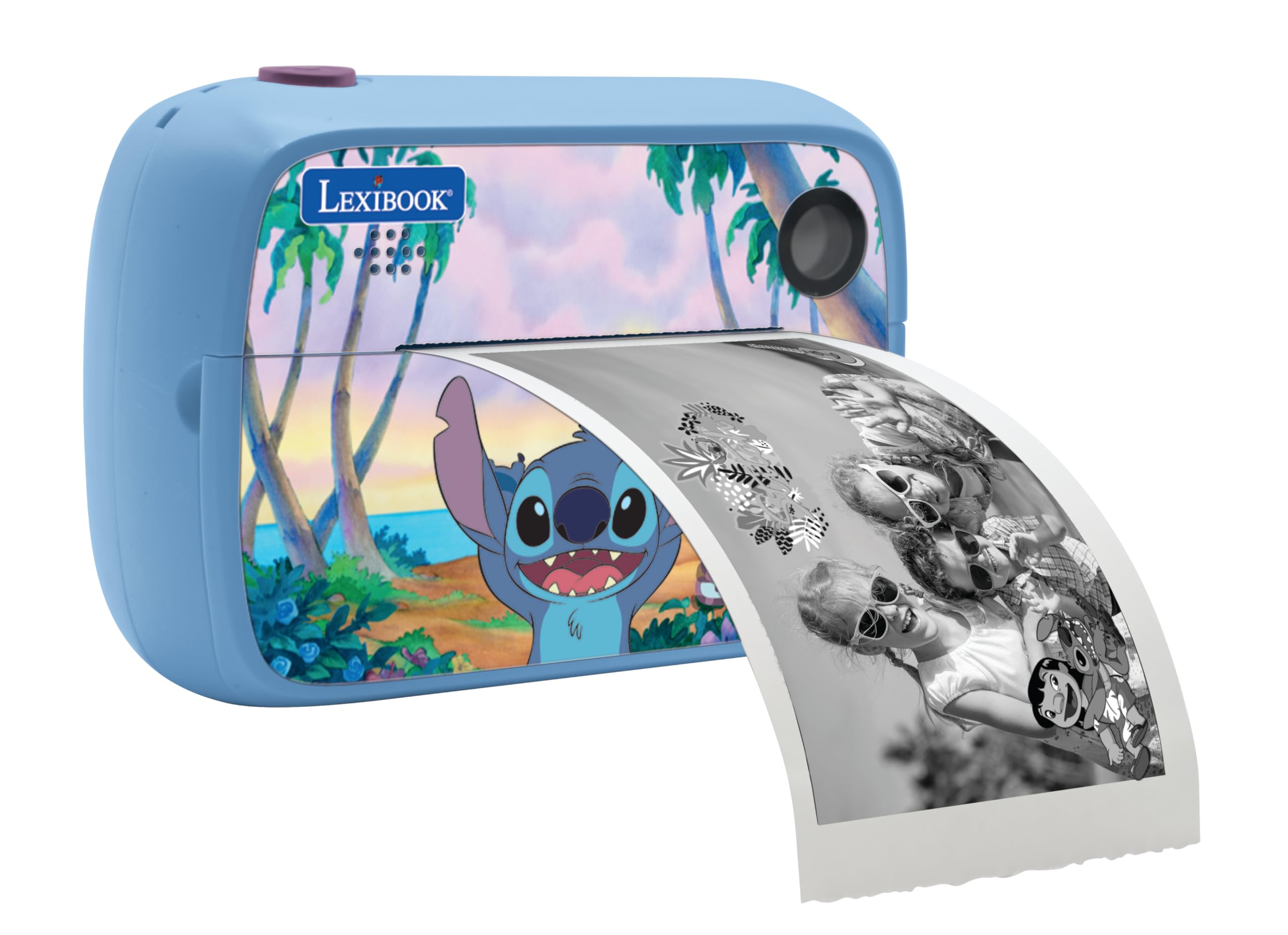 Lexibook, Disney Stitch, Aparat Starcam Print HD, DJ149D | Drukarka natychmiastowa, zdjęcia i wideo, karta SD 32 GB, zestaw personalizacji, niebieski