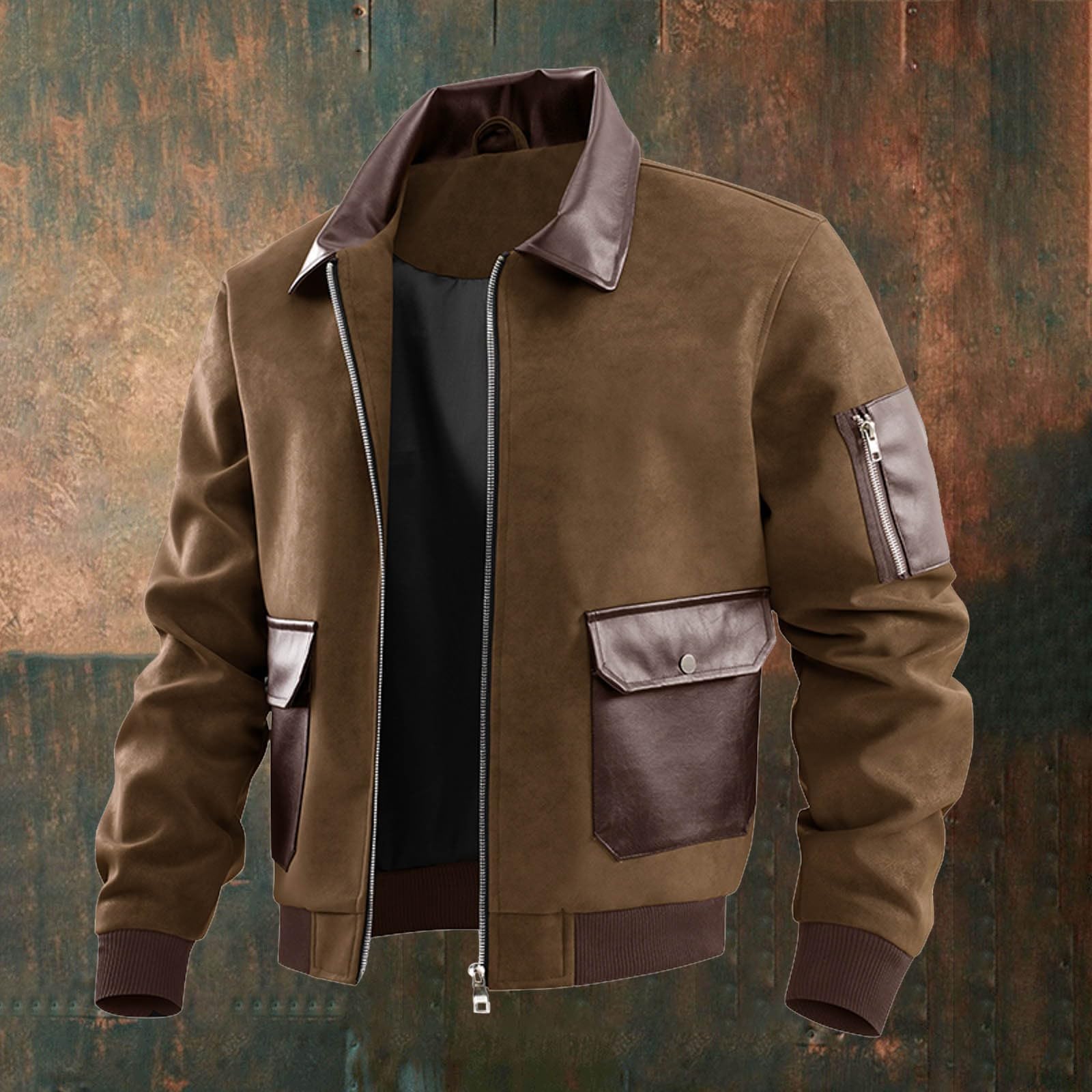Giacca casual colorata con tasche multiple, leggera giacca a vento da esterno per l'abbigliamento quotidiano da strada