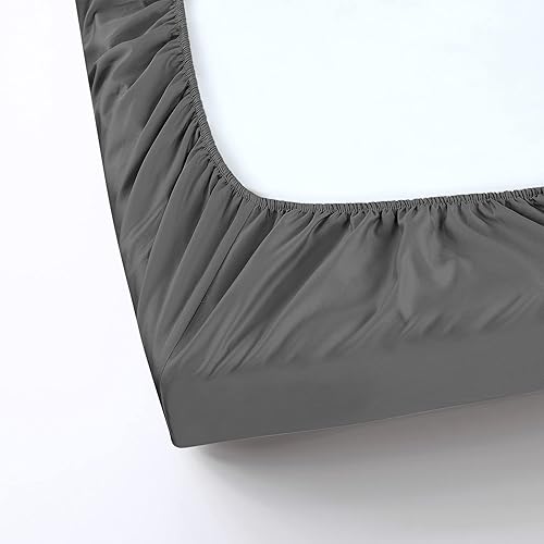 Miniatura 8 de Royale Linens Juego de 2 sábanas bajeras tamaño King, sábanas inferiores, ultrasuaves y transpirables, microfibra cepillada de 1800, resistente a