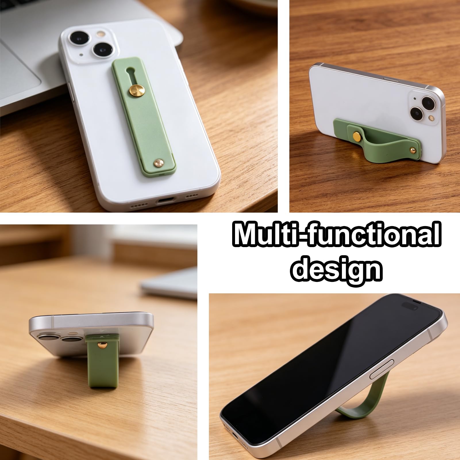 Anello per Cellulare, 5 Pezzi Supporto Telefono, Gancio Telefono, Impugnatura per Cellulare, Antiscivolo, Modello Universale, Adatto a Tutti i Tipi di Cellulari