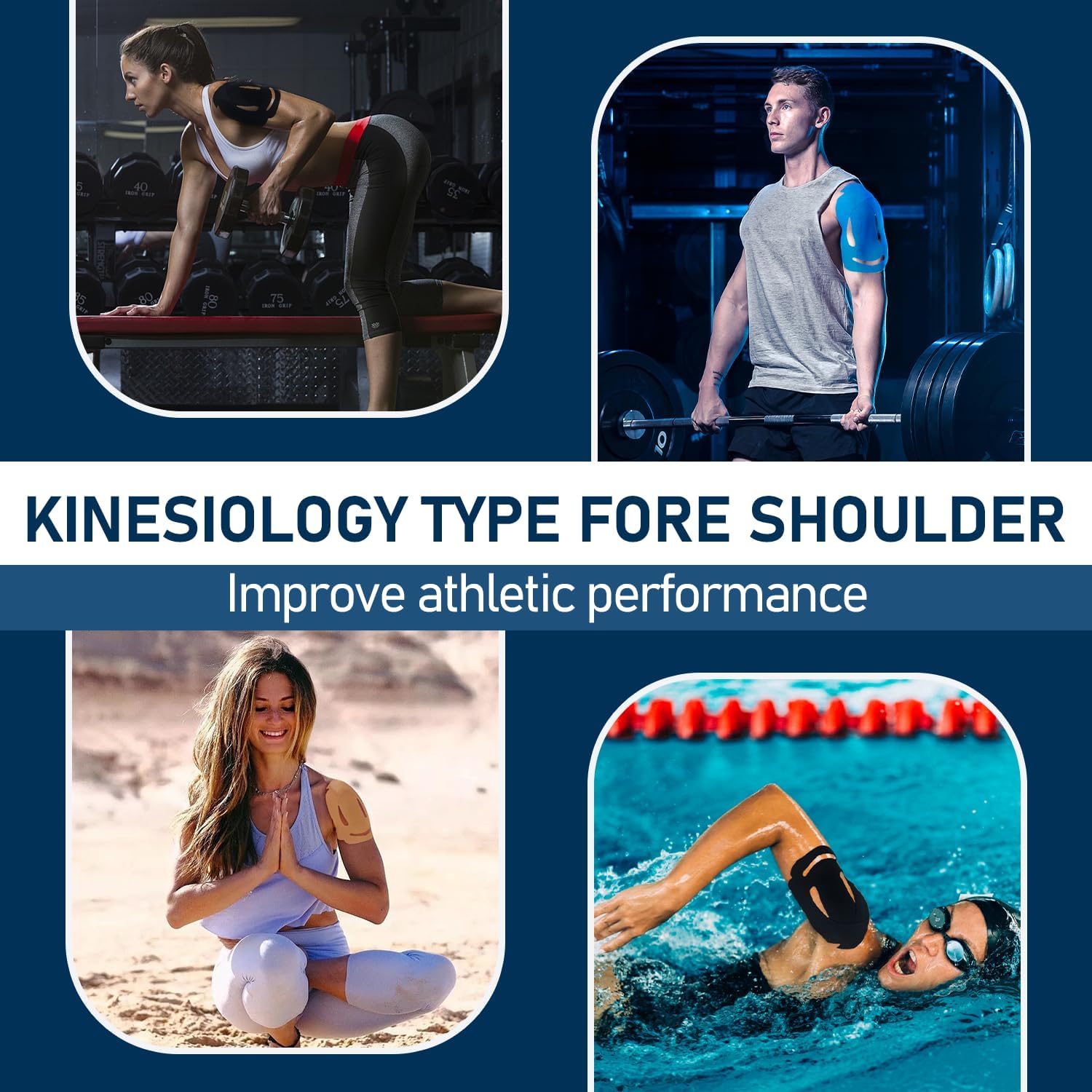 18 Pcs Kinesiology Tape for Shoulder Pain Relief Precut Sport Tape for Shoulder-Support & Stability, Hypoallergenic Latex-Free Athletic Tape for Shoulder, WatreProof & Breathable Muscle Tape(Mix) - Image 4