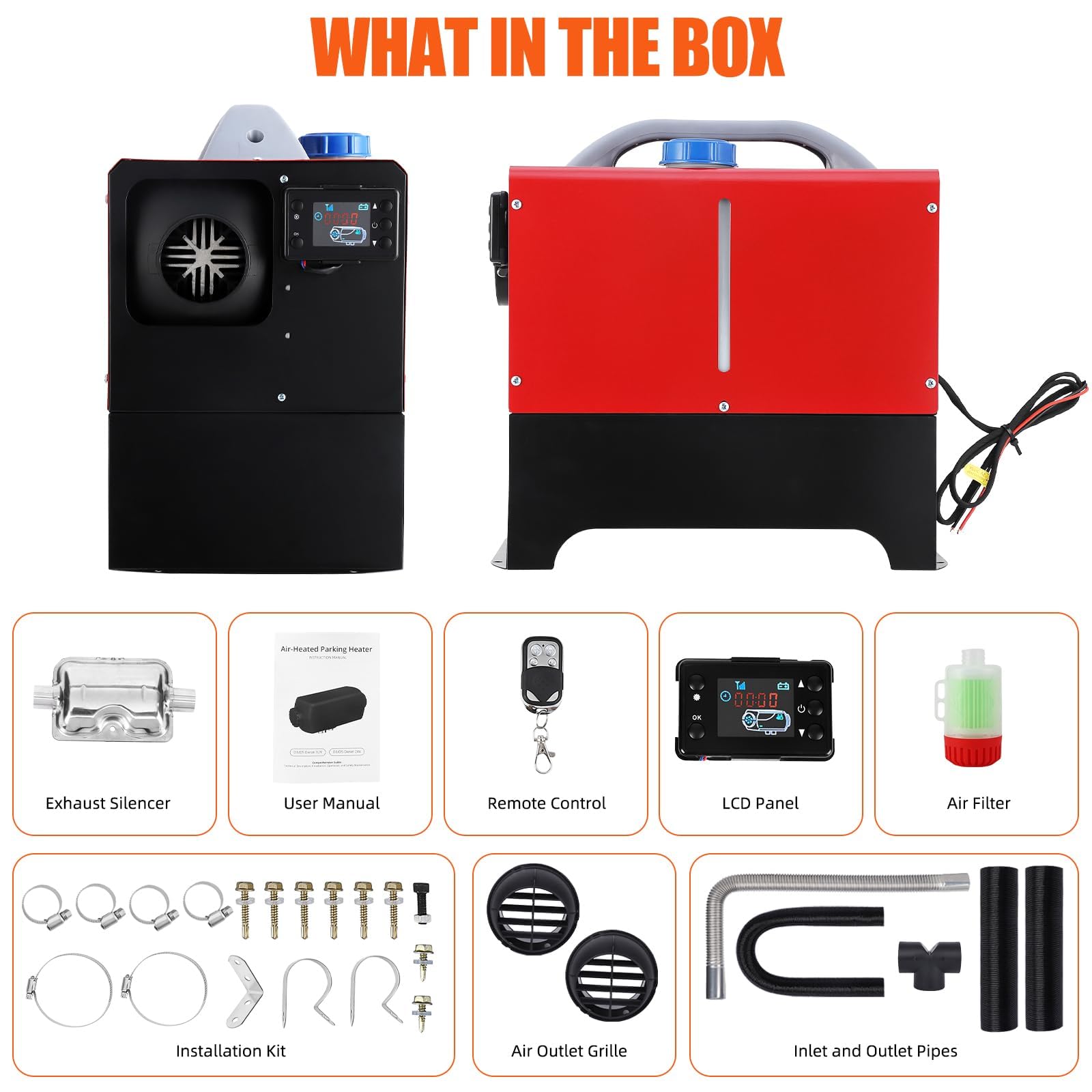 Diesel Night Heater 5KW 24V, Diesel Parking Heater, 15L Tank, With LCD - Main Image