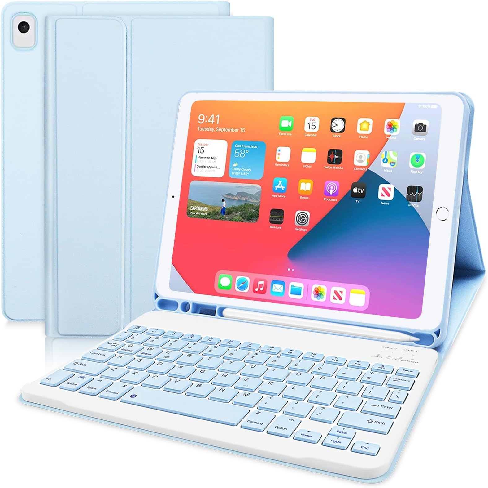 Keyboard Case for iPad 10.2'', iPad Keyboard 9th Generation with
