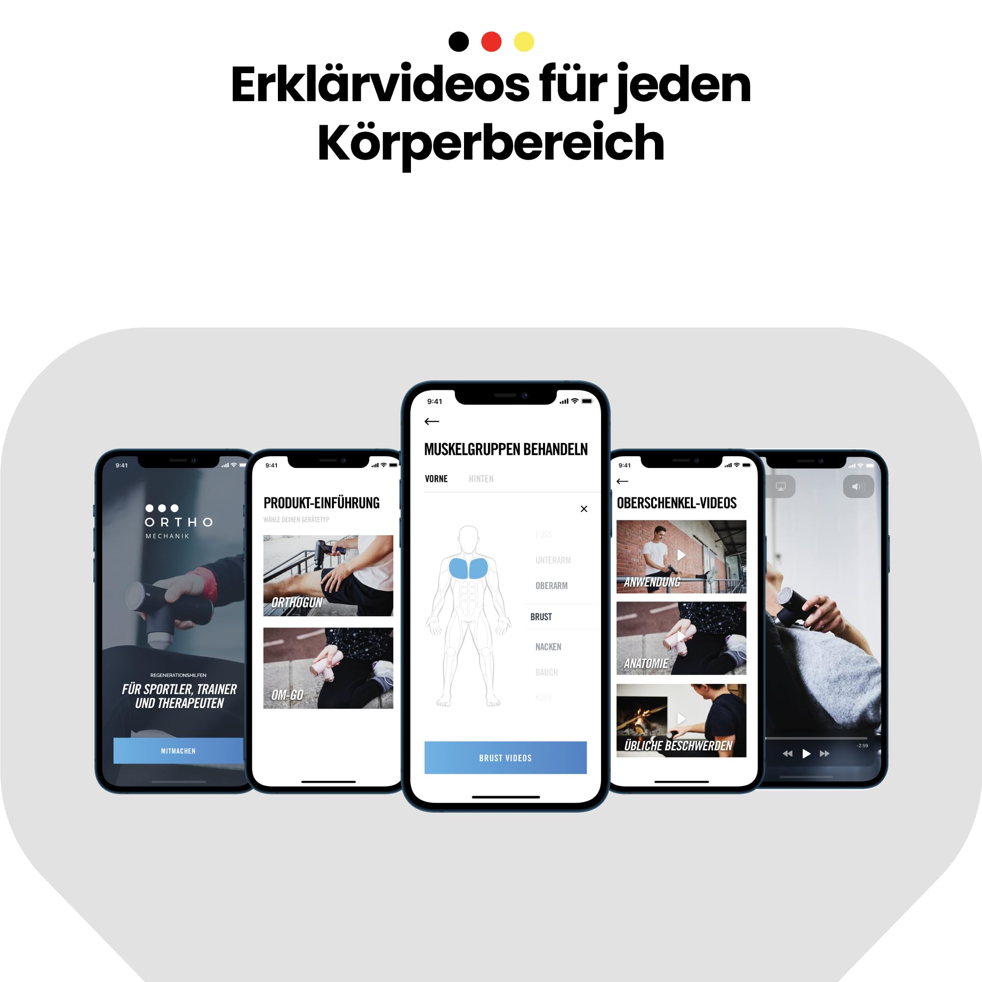 OrthoMechanik® Go 2.0 | Kompakte Massagepistole mit App-Expertenvideos, tragbar & leise I Für schnelle Regeneration & Schmerzlinderung