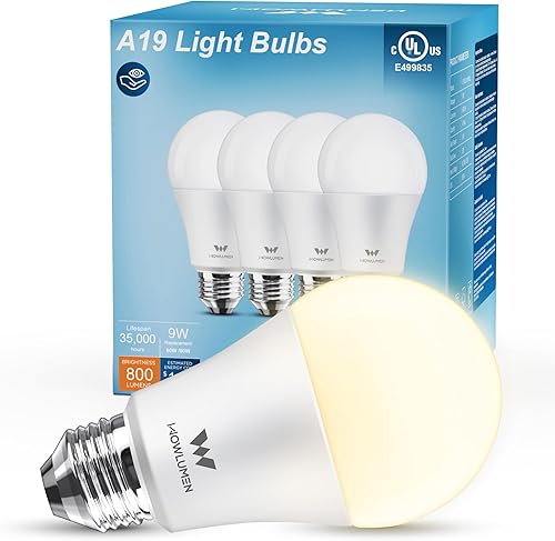 Miniatura 13 de Bombilla LED A19, bombillas E26 de 9 W (equivalente a 60 vatios), blanco frío de 5000 K, base estándar de 800 lm para cocina, sala de estar, Luz