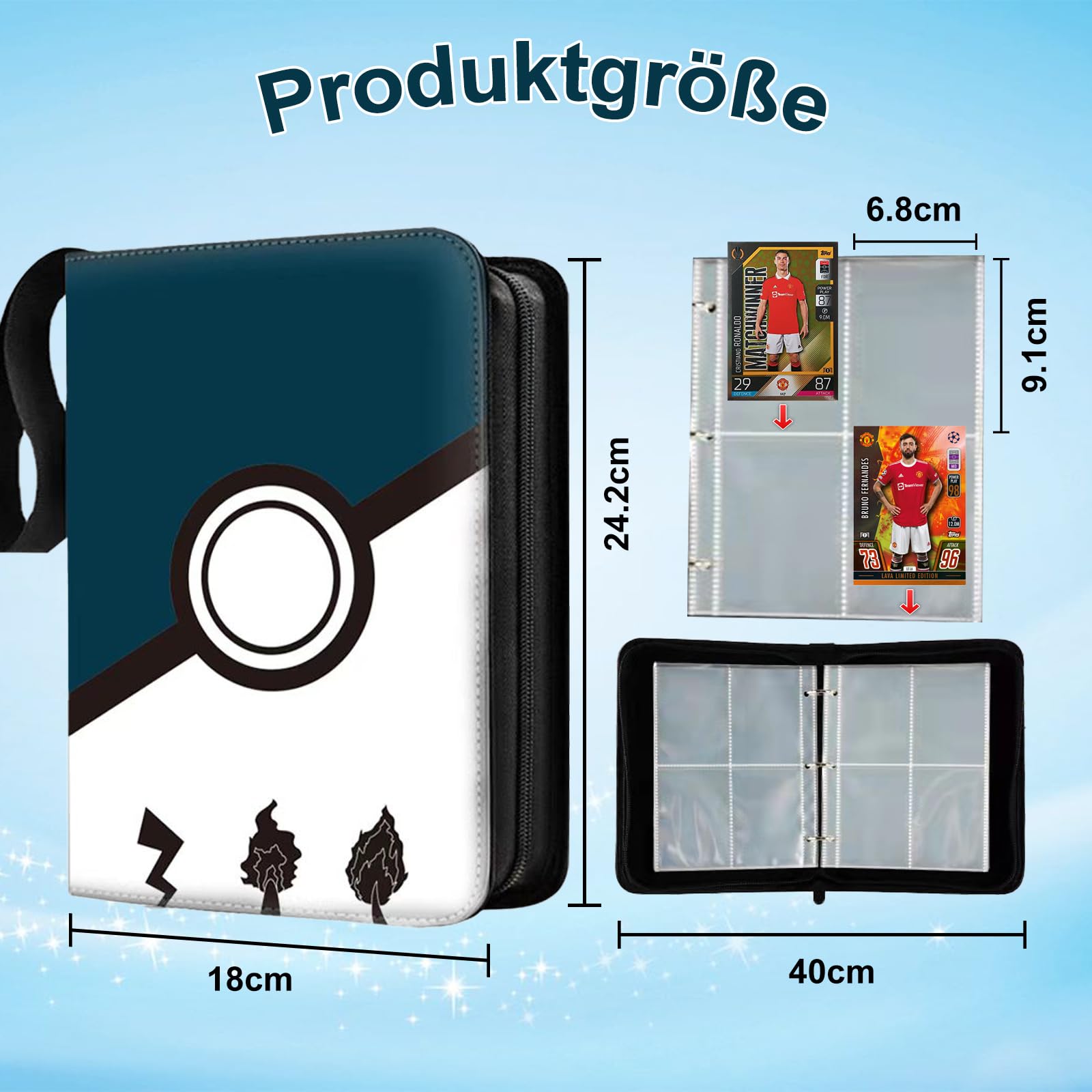 Album Raccoglitore di Carte con 4 Tasche 63 Pagine Manica Rimovibile,Porta Carte per 504 Carte,Regalo per Una Ragazza (Rosa