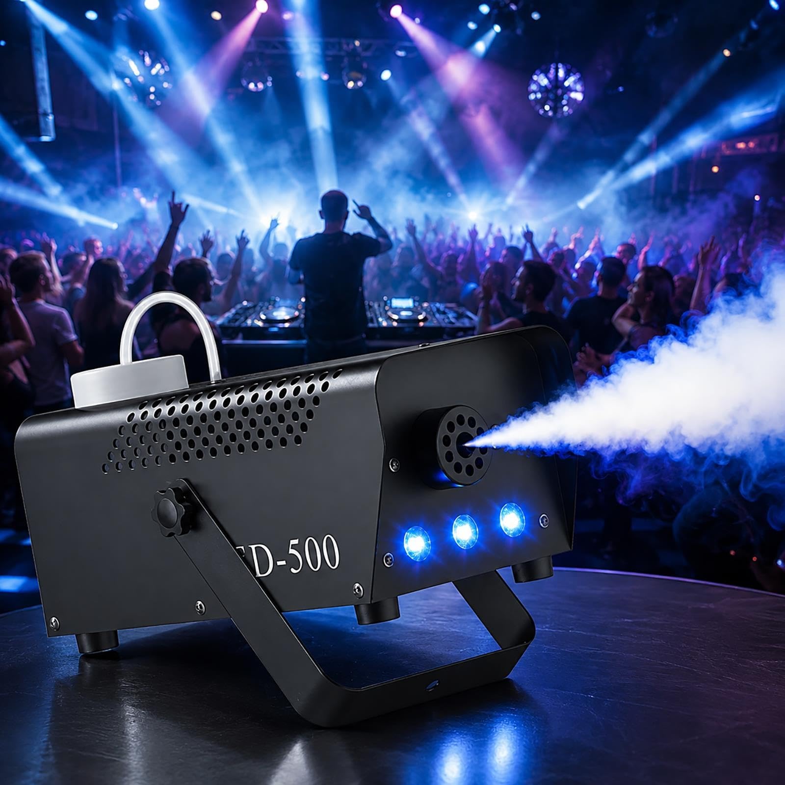 Macchina del fumo, 3 luci LED RGB, 2000 CFM e telecomando wireless