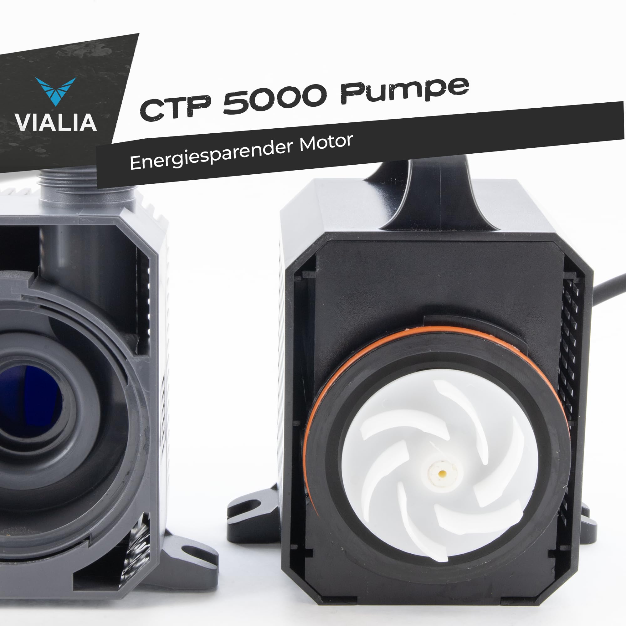 Teichpumpe CTP 5000 | 5000L/h bei nur 30 Watt | Energieeffiziente Filterpumpe & Tauchpumpe für Gartenteich | Leise & wartungsarm durch Keramikachse | Mit Trockenlauf- & Überlastungsschutz