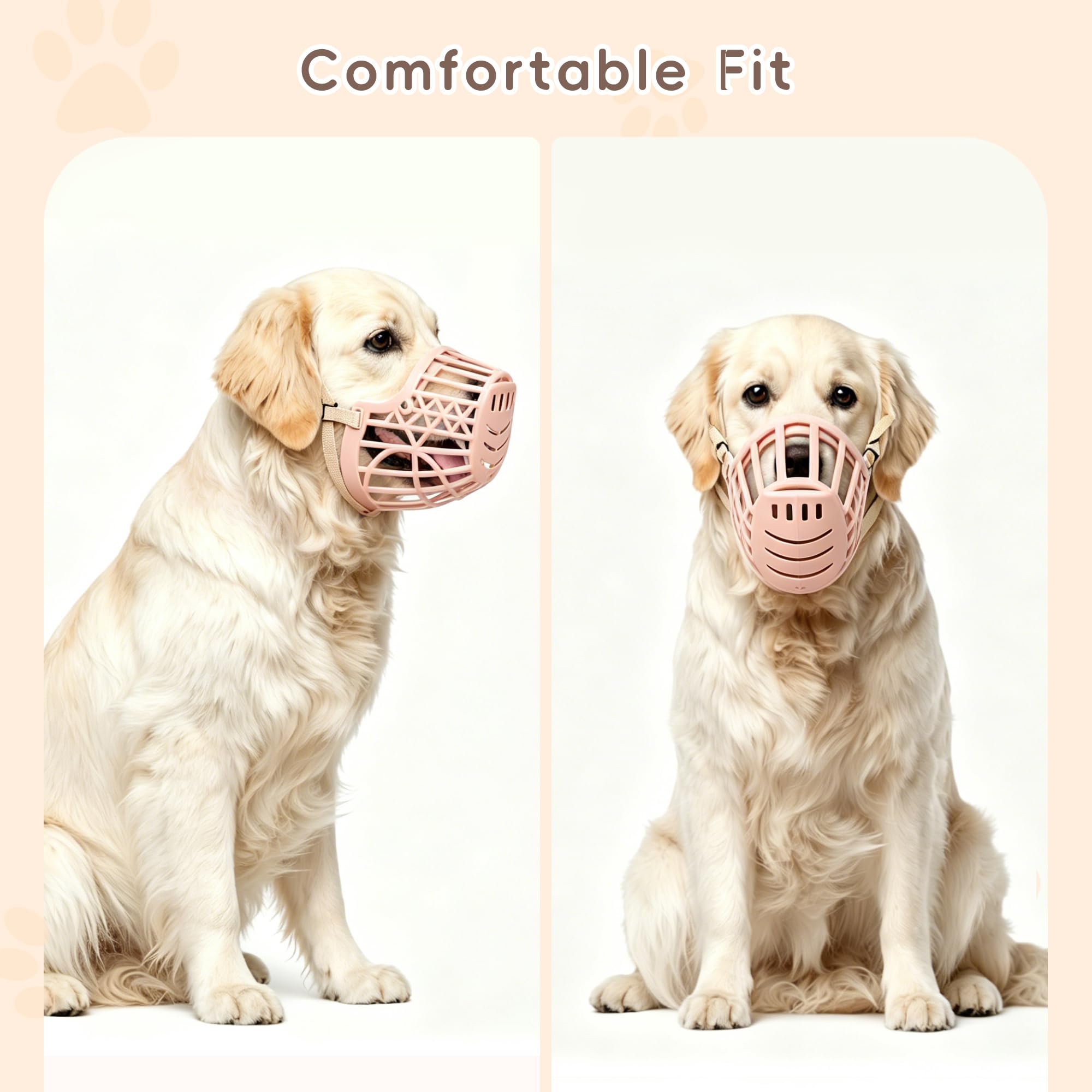 7 pezzi / set museruola in plastica per cani, maschere per cestini per animali domestici regolabili anti-morso, traspiranti e confortevoli