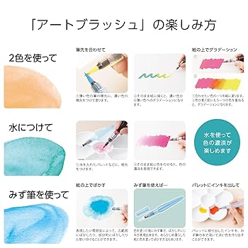 ポータブルアーティストブラッシュ Amazon | ぺんてる カラー筆ペン アートブラッシュ 6色セット