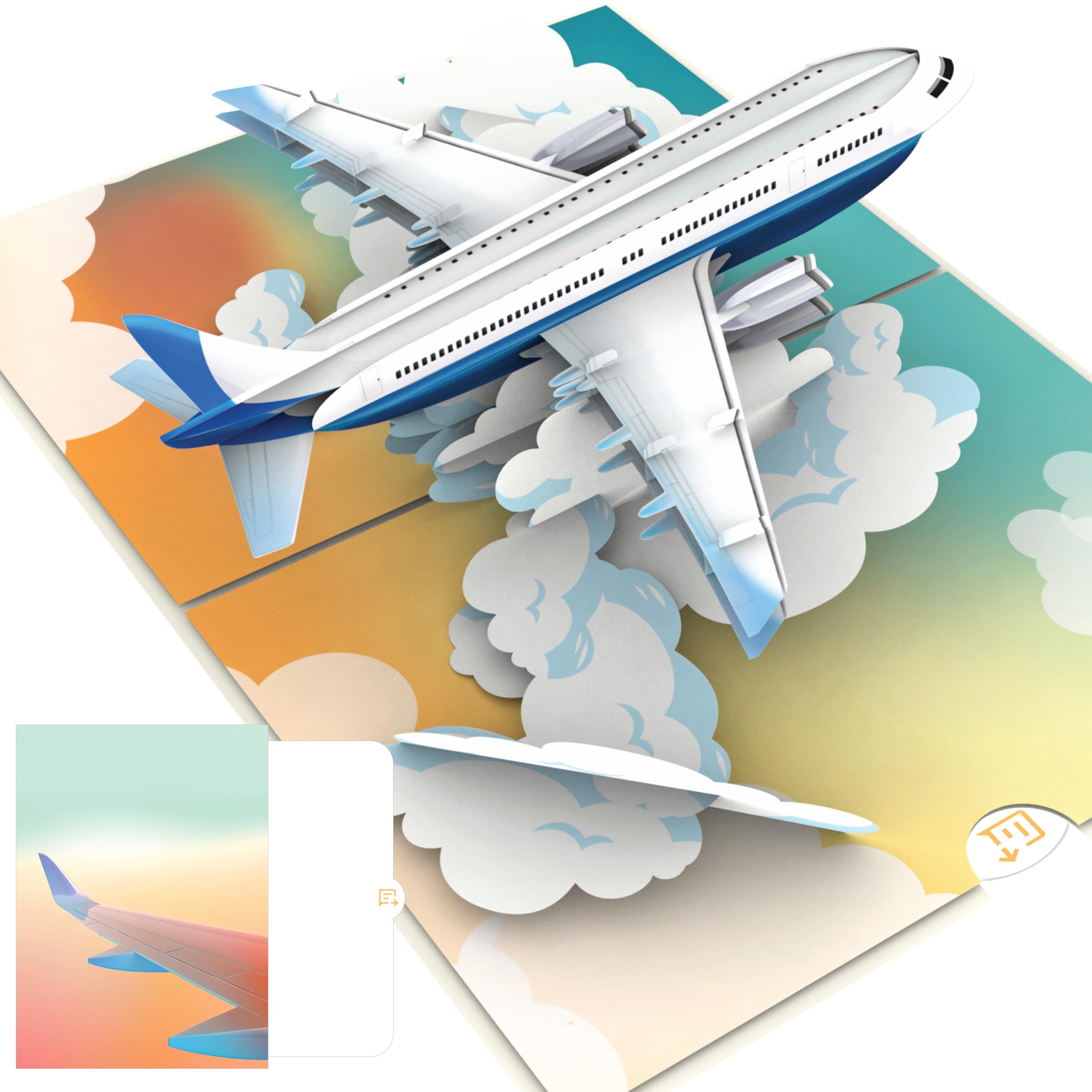 OKIO® Biglietto Auguri Viaggio Pop-Up – Biglietto d'auguri 3D per vacanza, copleanno o addio