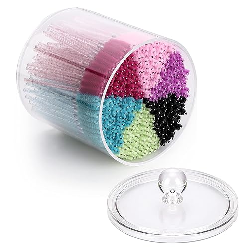 Miniatura 7 de 300 varitas de rímel desechables cepillos de pestañas con soporte Qtip organizador reutilizable, aplicador de extensión de pestañas de cejas Spoolies