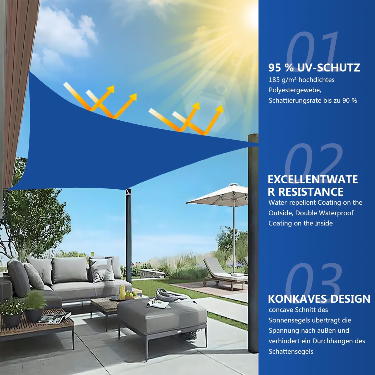 sonnensegel 7x7x7m Sichtschutz 7x7x7M, Leichtgewicht Überdachung, Wetterschutz Wasserabweisend UV-Schutz, inkl Befestigungsseile perfekt für den Außenbereich power:-6.00 2023-25 HANDSCHUHE*01 Wolle Damen Winter