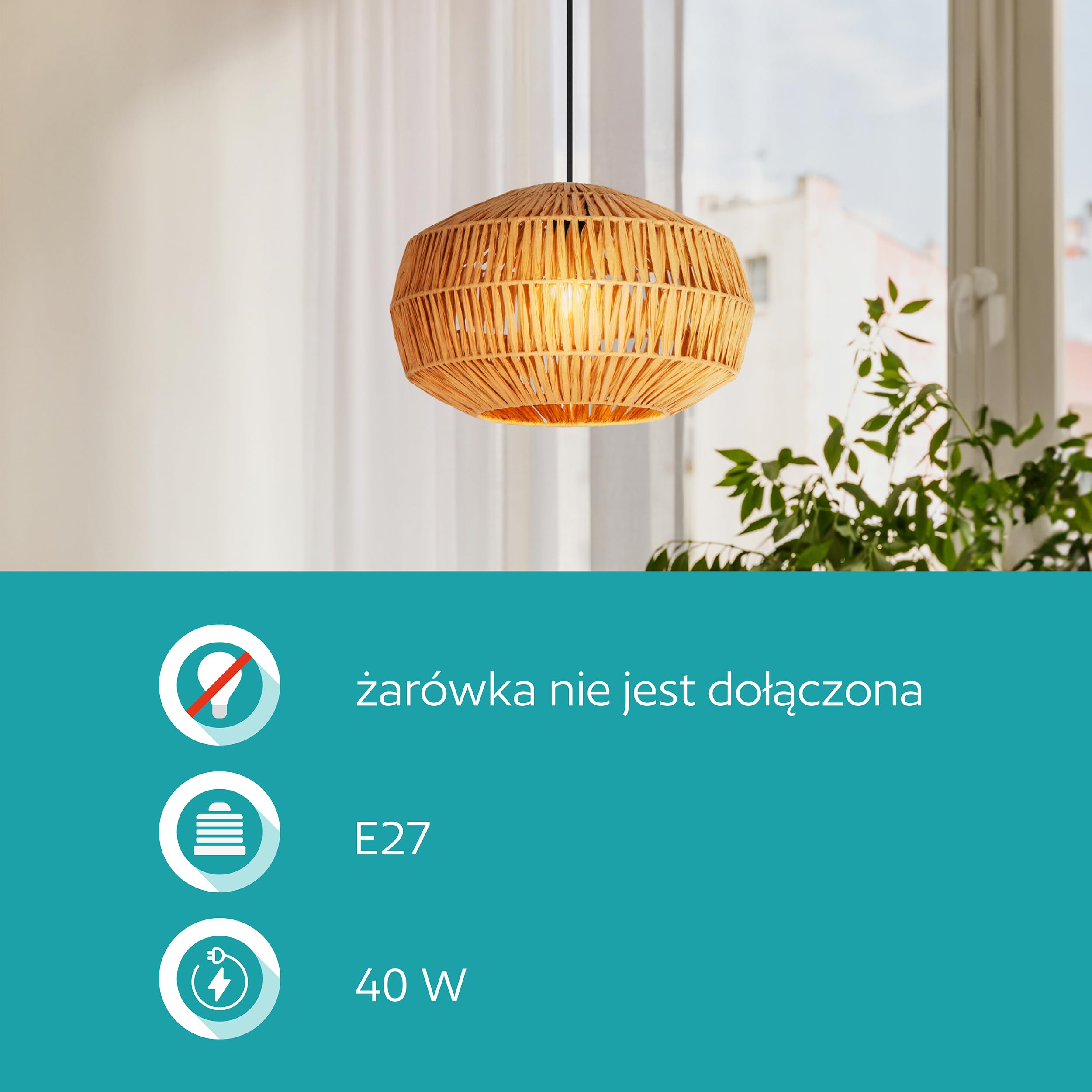 EGLO Sheldon Lampa wisząca nad stół do jadalni, 1-punktowa