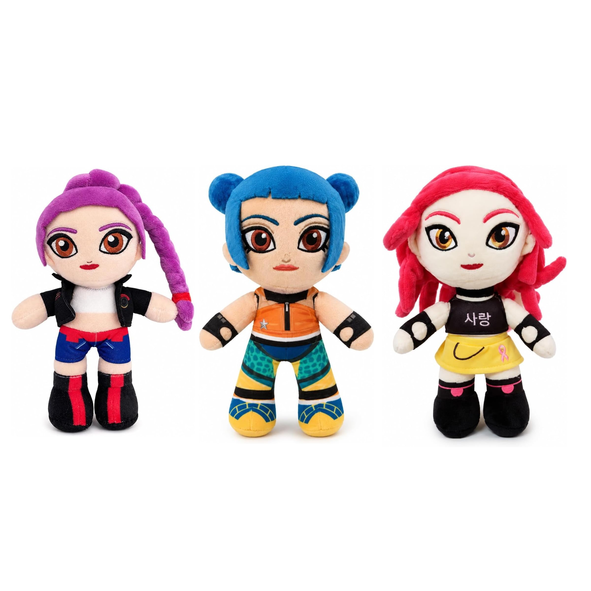 K-POP Juego de 3 Peluches Rumi Mira Zoey - altura 20 cm - Muñecas oficiales del trío coreano - Figuras de peluche suaves de colección K-Pop - Multicolor