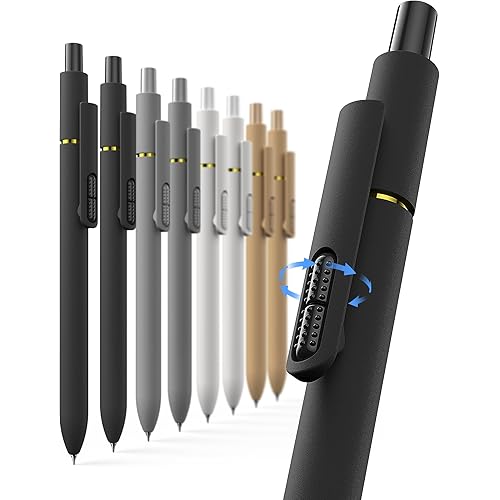 8 Pcs Gel Pens - 0.7mm Fine Point Smooth Writing Black Ink, Quick-Dry Long Lasting Fidge Pens, School & Office Supplies for Men Women