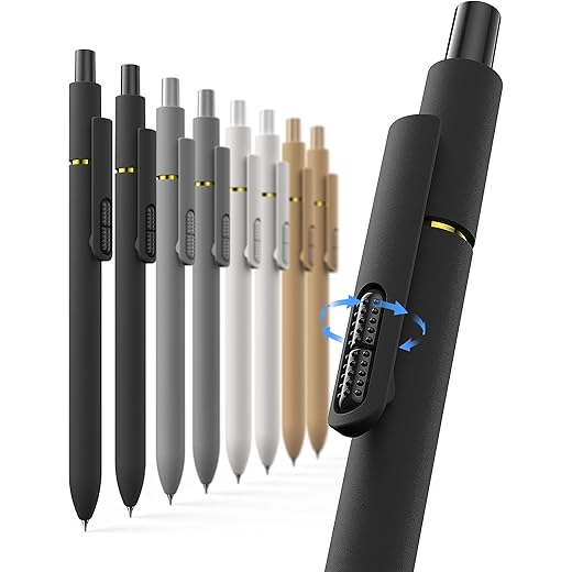 8 Pcs Gel Pens - 0.7mm Fine Point Smooth Writing Black Ink, Quick-Dry Long Lasting Fidge Pens, School & Office Supplies for Men Women