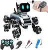 Giffy  Oyuncak 2.4 GhZ Uzaktan ve Bilekten Kumandalı Şarjlı 8 Teker Akrobat Robot Köoek Müzikli ve Led Işıklı Full Fonksiyon Akıllı Köpek Yavrusu Çift Kumanda Kontollü