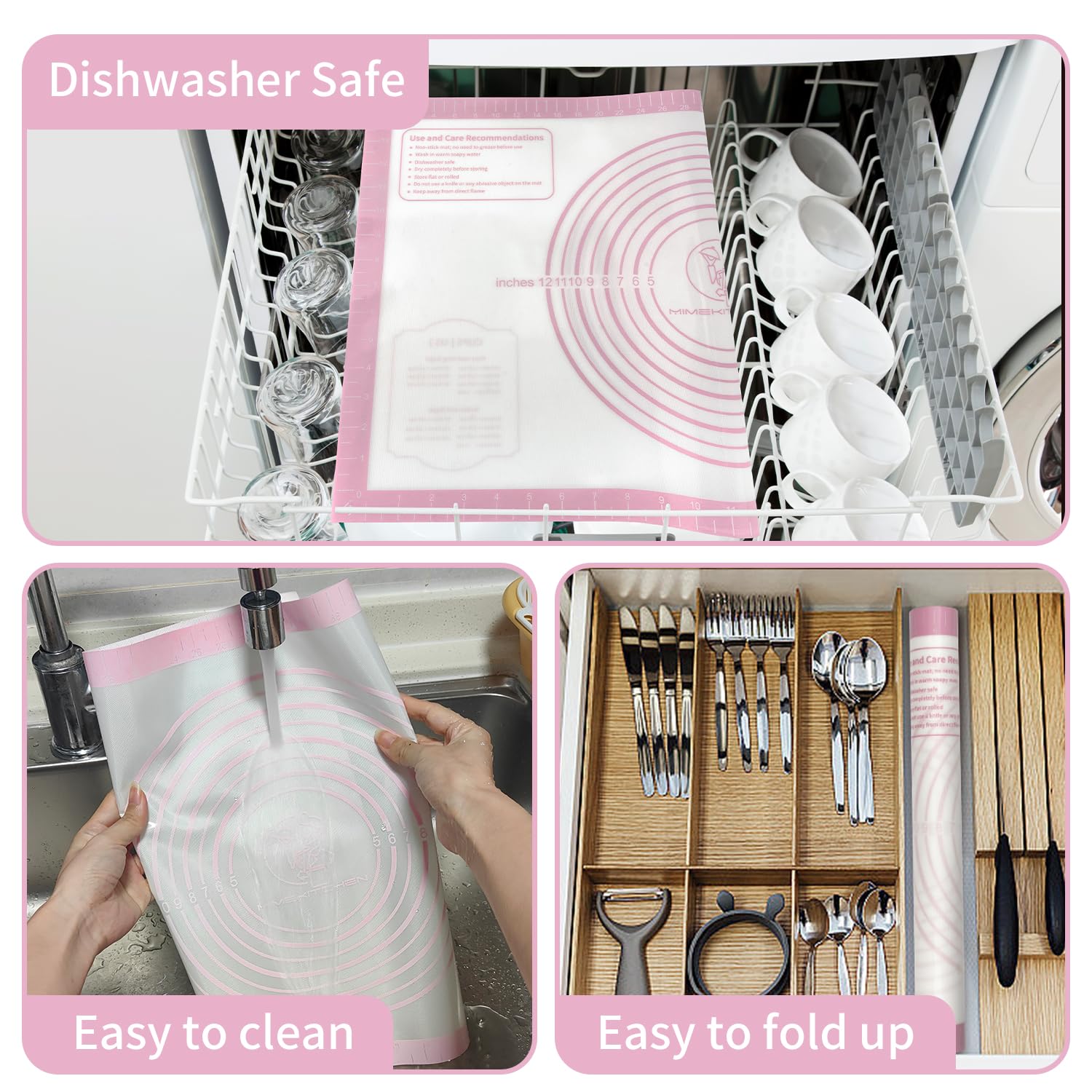 Antihaft-Siliocne-Gebäckmatte, extra große Silikonmatte zum Backen, Silikon-Teigmatte zum Rollen, Fondant-Matte, Kuchenkrustenmatte, Silikon-Brotbackmatte