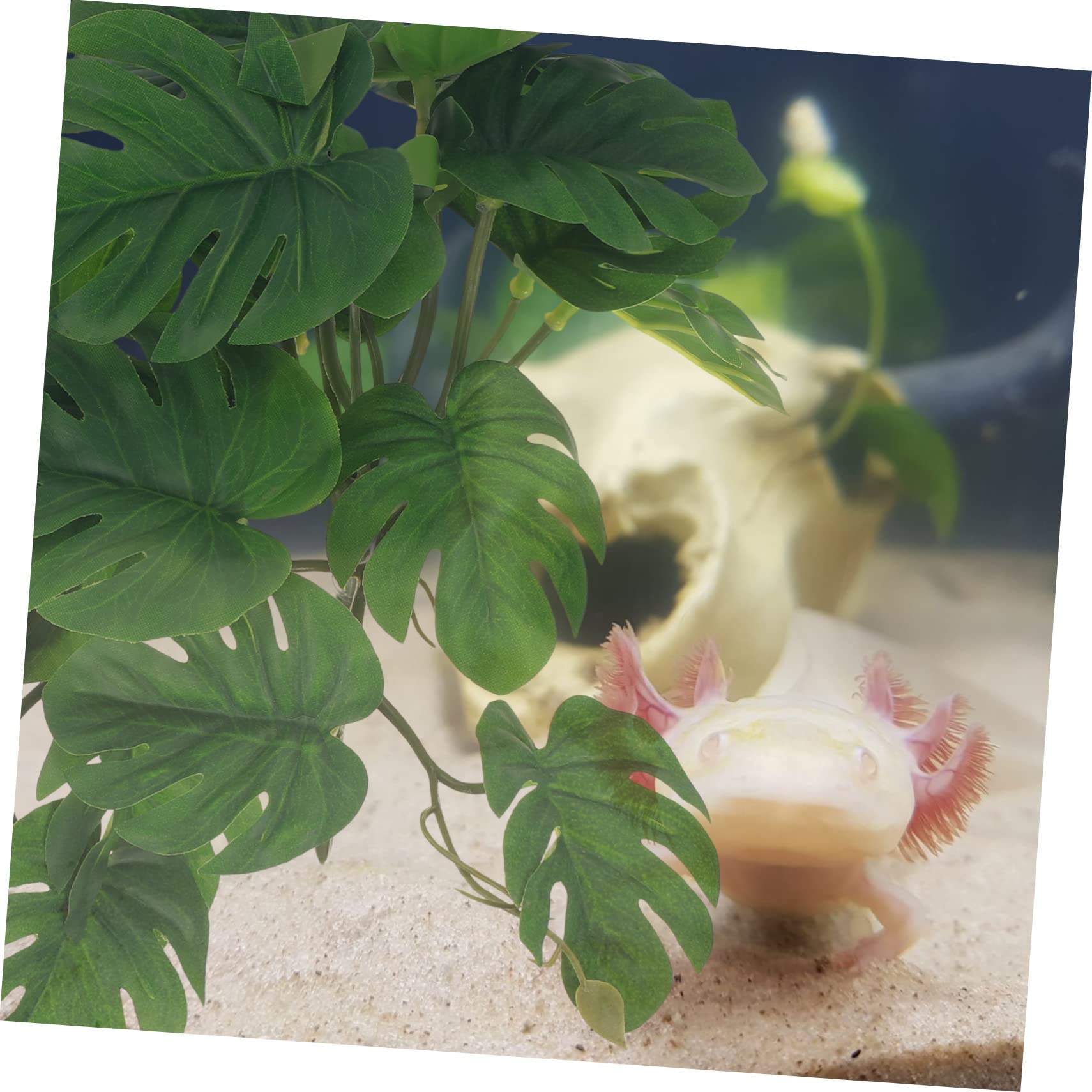 Kisangel 4piezas Terrario Decorativo Plantas Artificiales para Reptiles Accesorios De Hábitat Simulados para Acuarios y Terrarios Sin Daño Mascotas